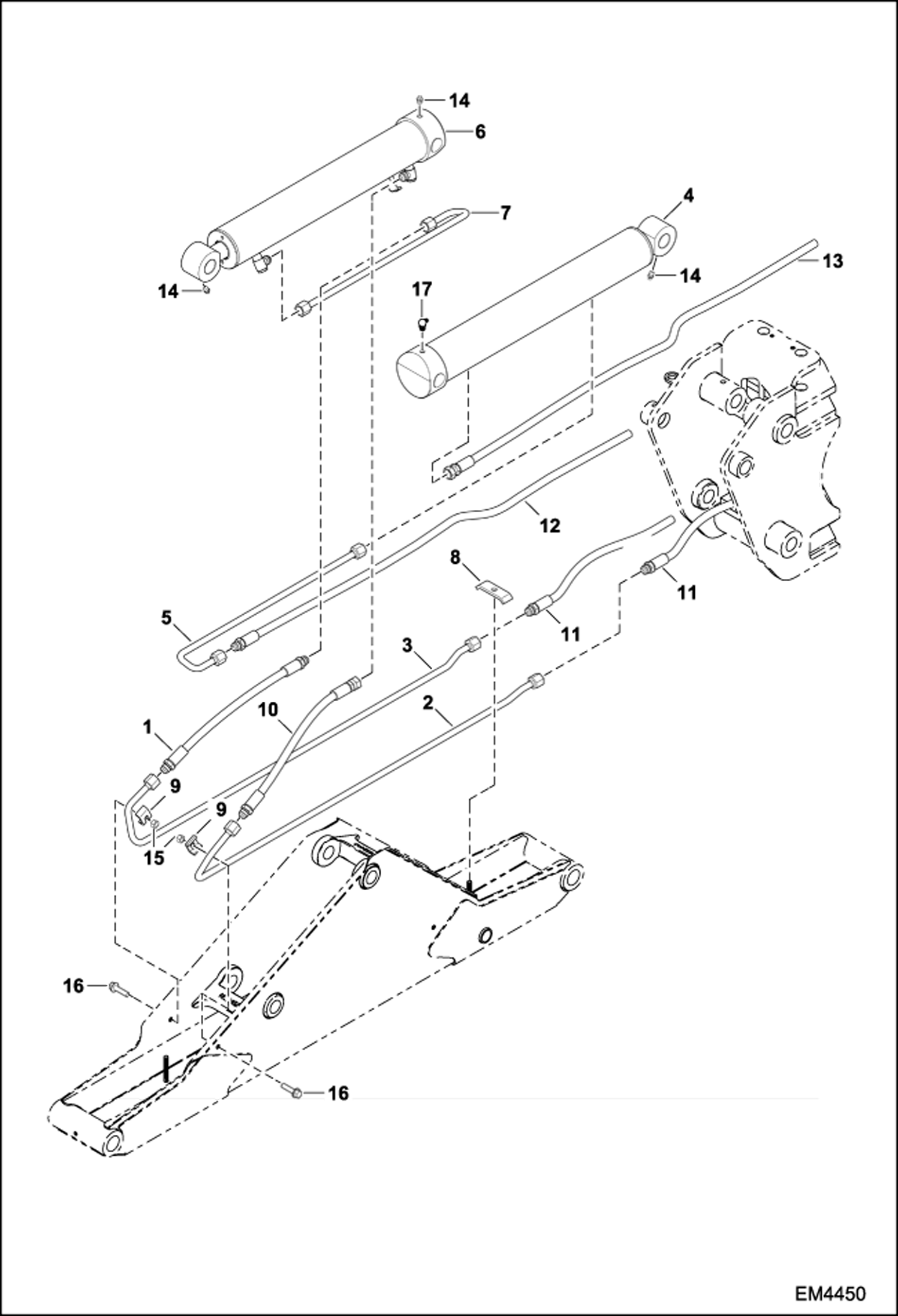 Схема запчастей Bobcat BACKHOE - BOOM HYDRAULICS (A6TW) BACKHOE