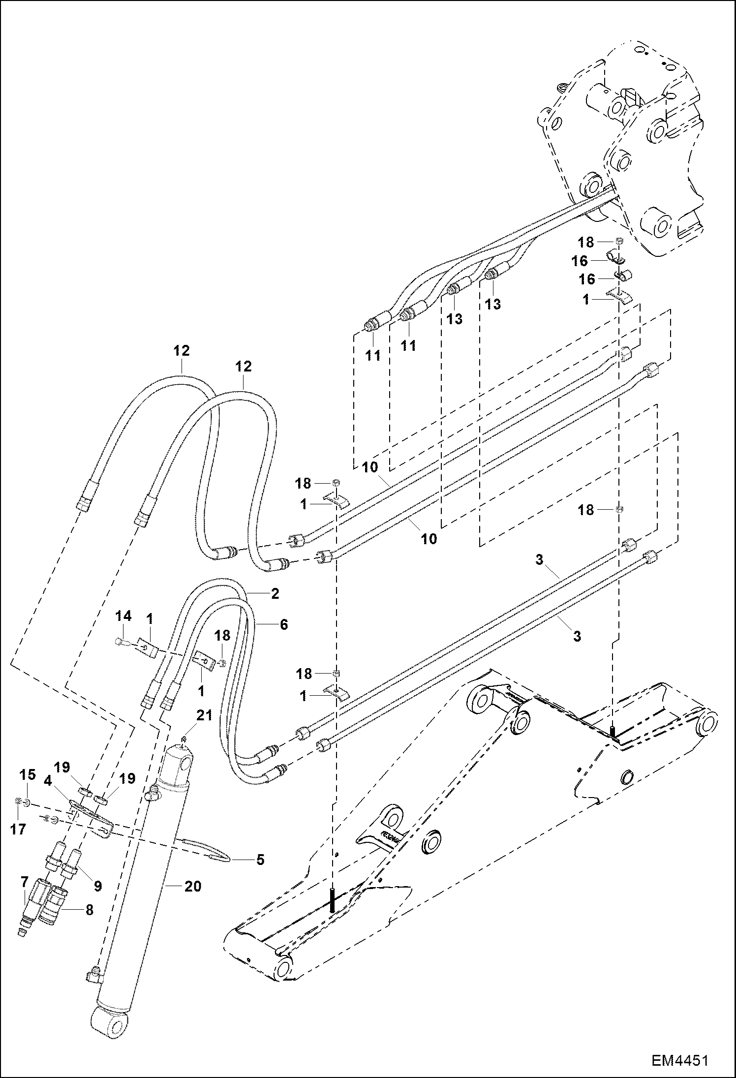 Схема запчастей Bobcat BACKHOE - ARM HYDRAULIC (A6TW) BACKHOE