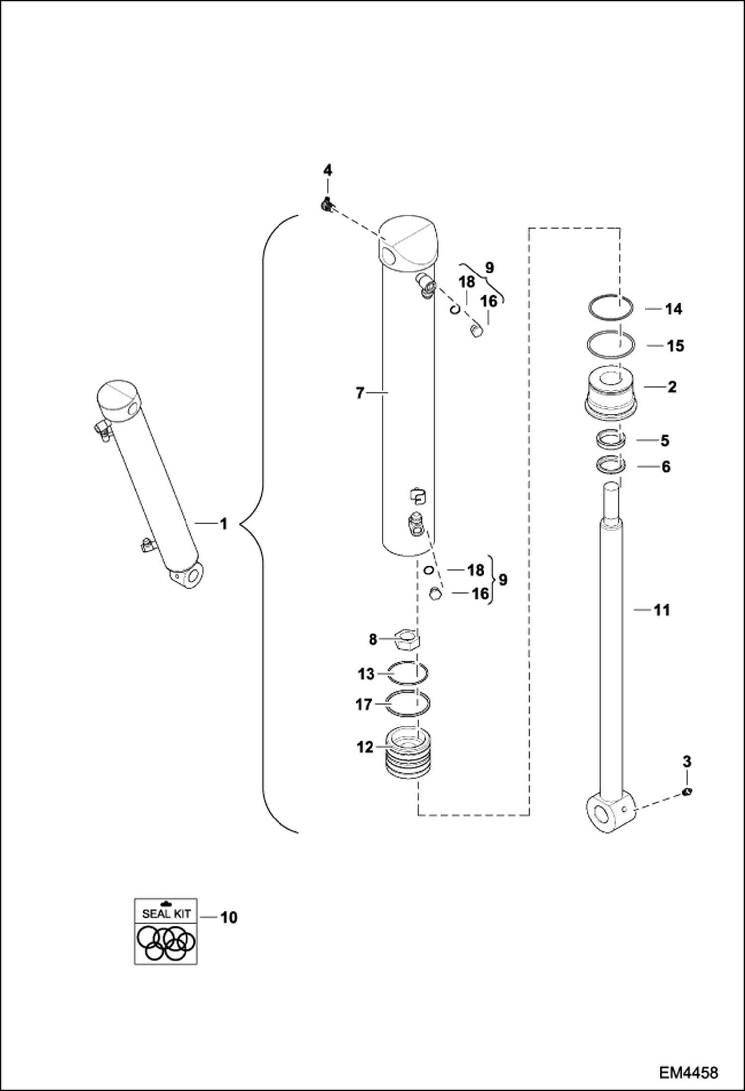 Схема запчастей Bobcat BACKHOE - BOOM CYLINDER (A6TW) BACKHOE