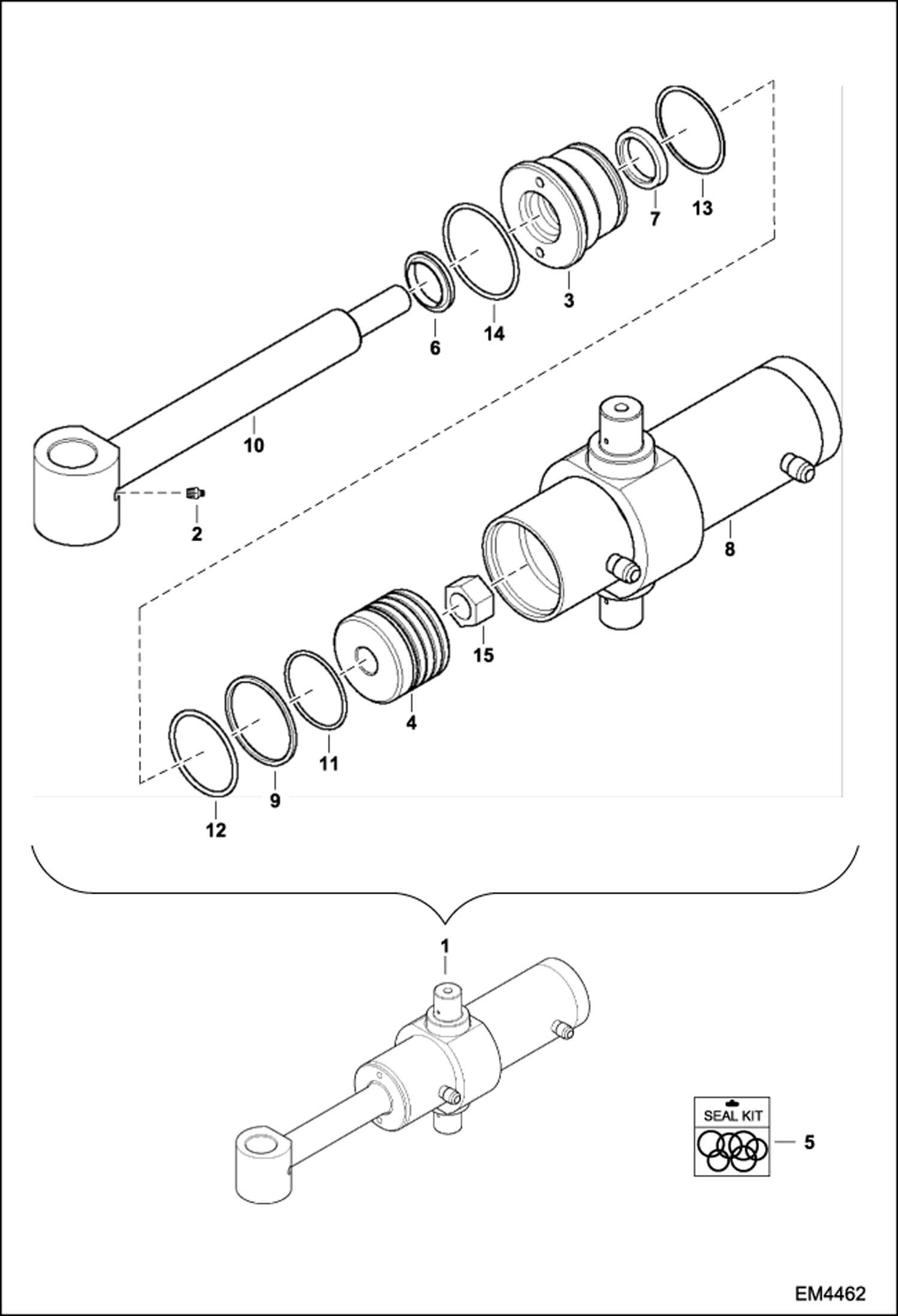 Схема запчастей Bobcat BACKHOE - SWING CYLINDER (A6TW) BACKHOE