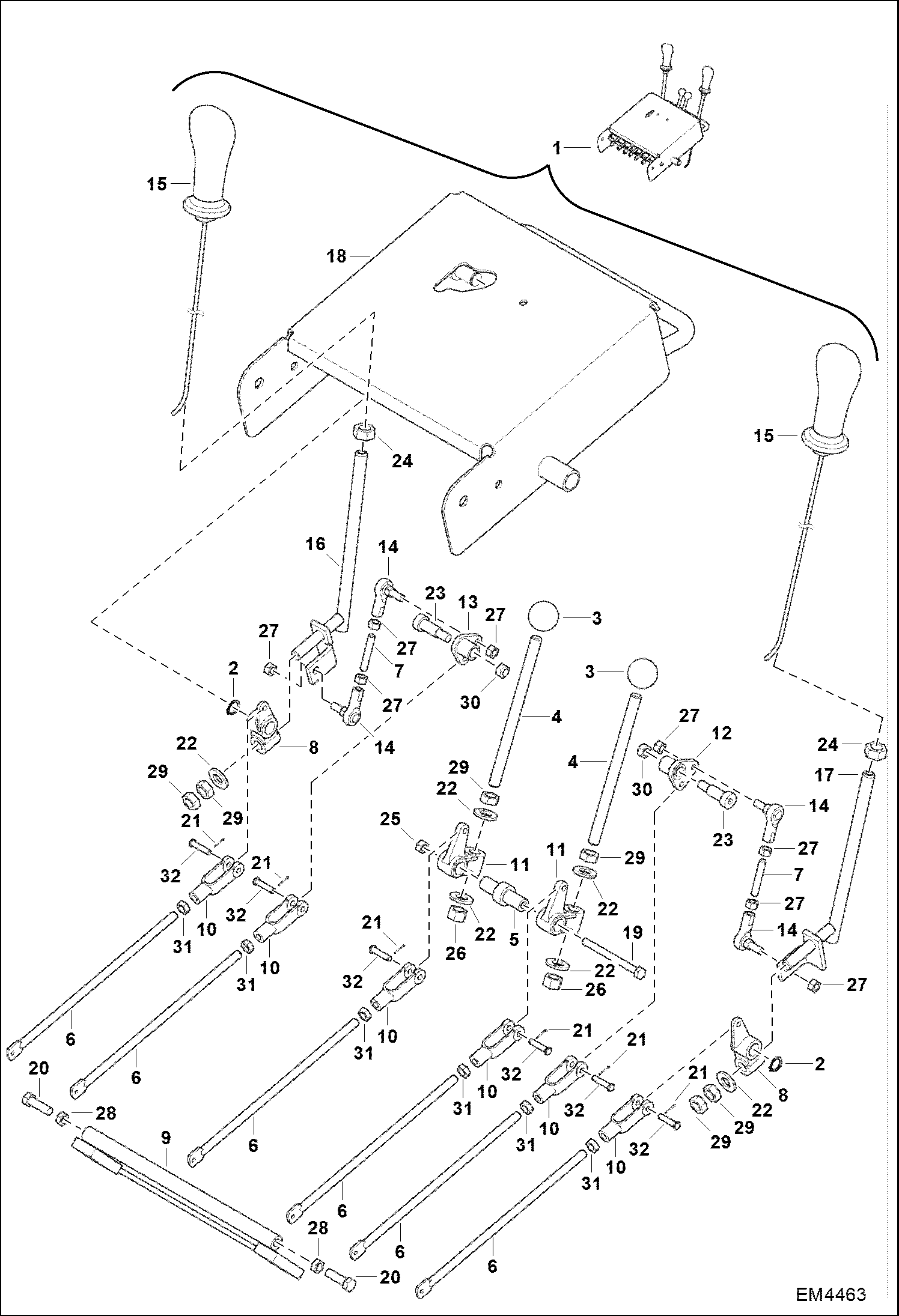 Схема запчастей Bobcat BACKHOE - CONTROLS ASSY (A6TW) BACKHOE