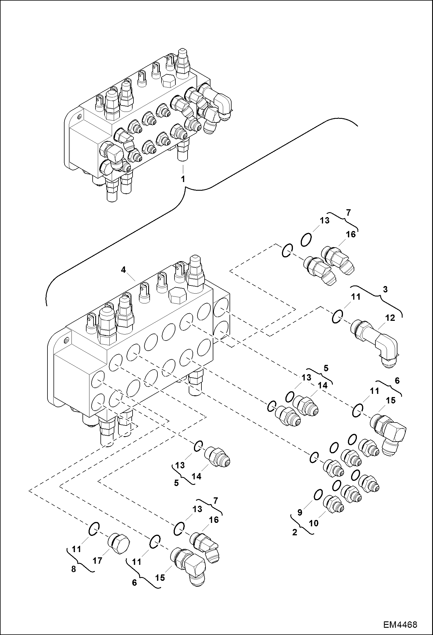 Схема запчастей Bobcat BACKHOE - VALVE ASSY (A6TW) BACKHOE