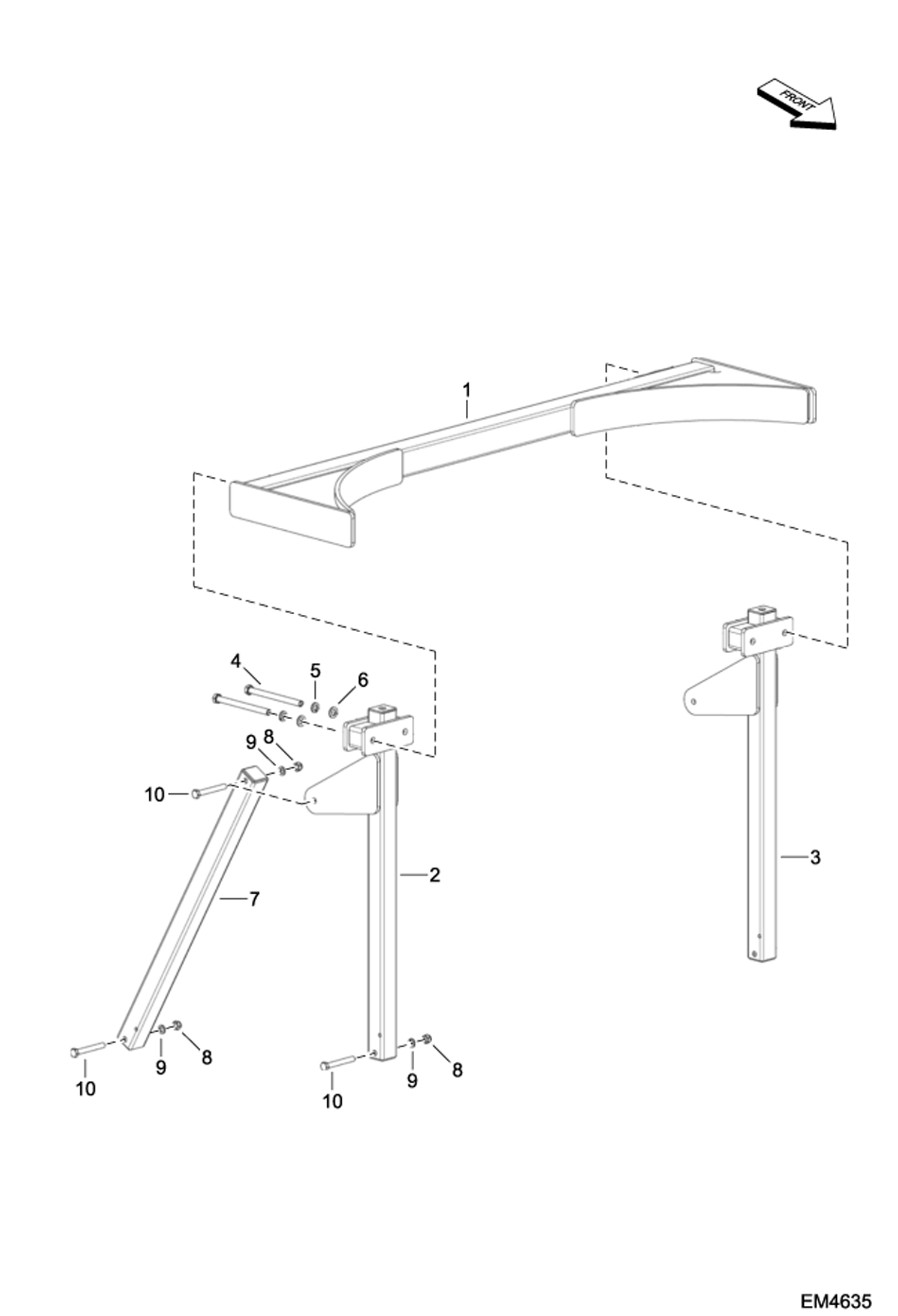 Схема запчастей Bobcat FORESTRY CUTTER - PUSH BAR (AD8900101 - 00199) Loader FRC150 (EMEA Only)