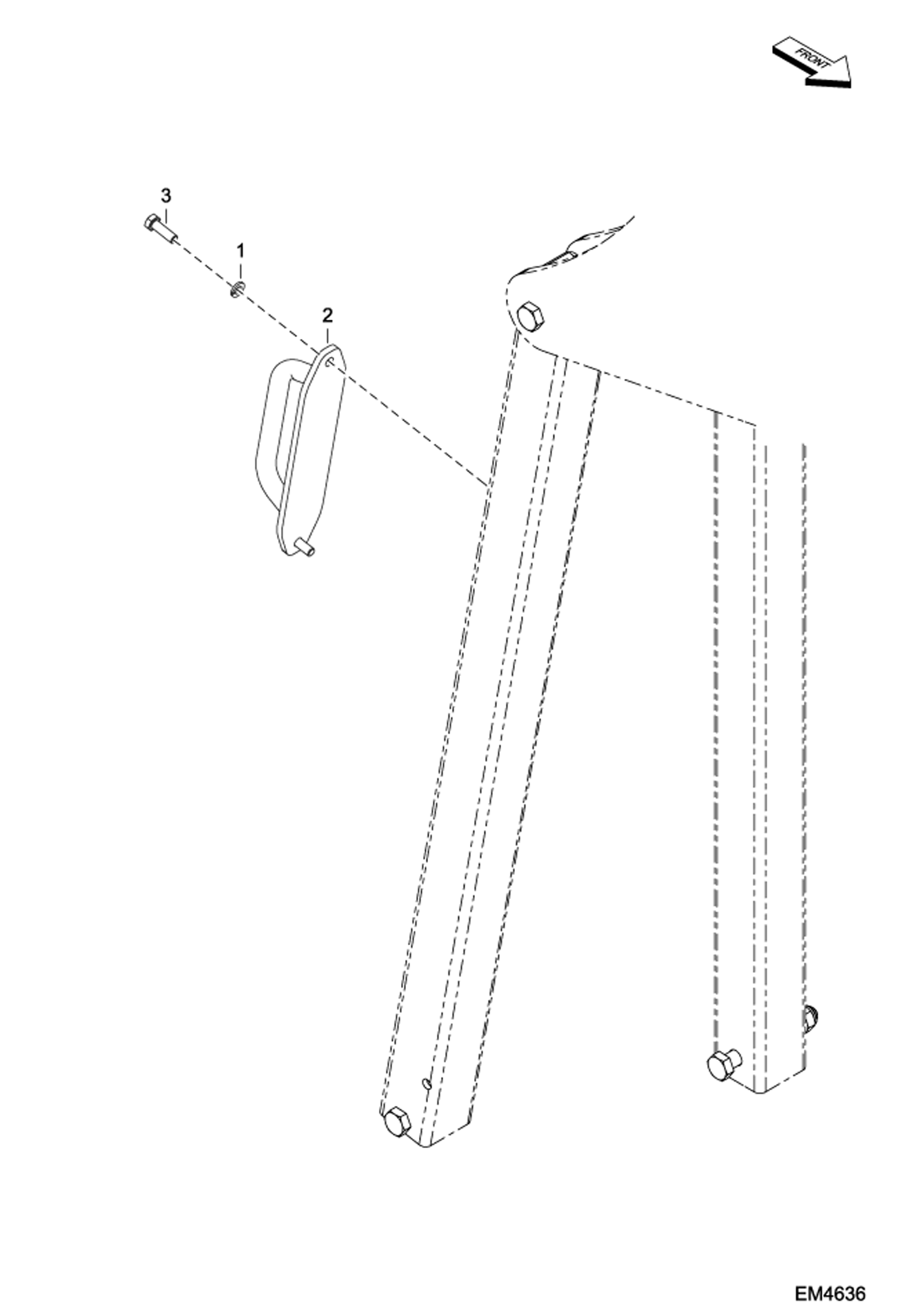 Схема запчастей Bobcat FORESTRY CUTTER - GRAB HANDLE (On Pushbar) Loader FRC150 (EMEA Only)