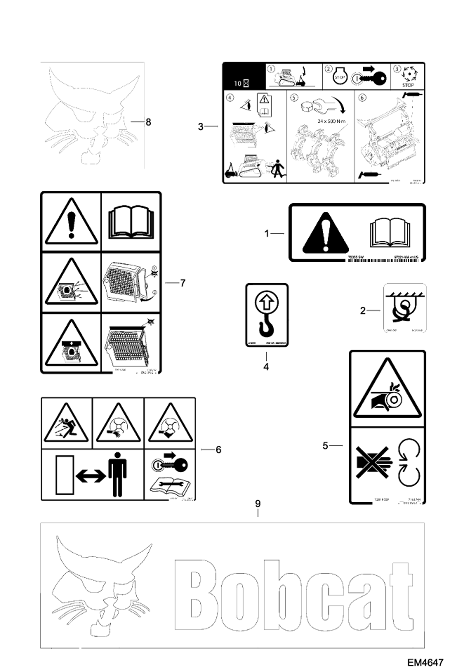 Схема запчастей Bobcat FORESTRY CUTTER - DECALS Loader FRC150 (EMEA Only)