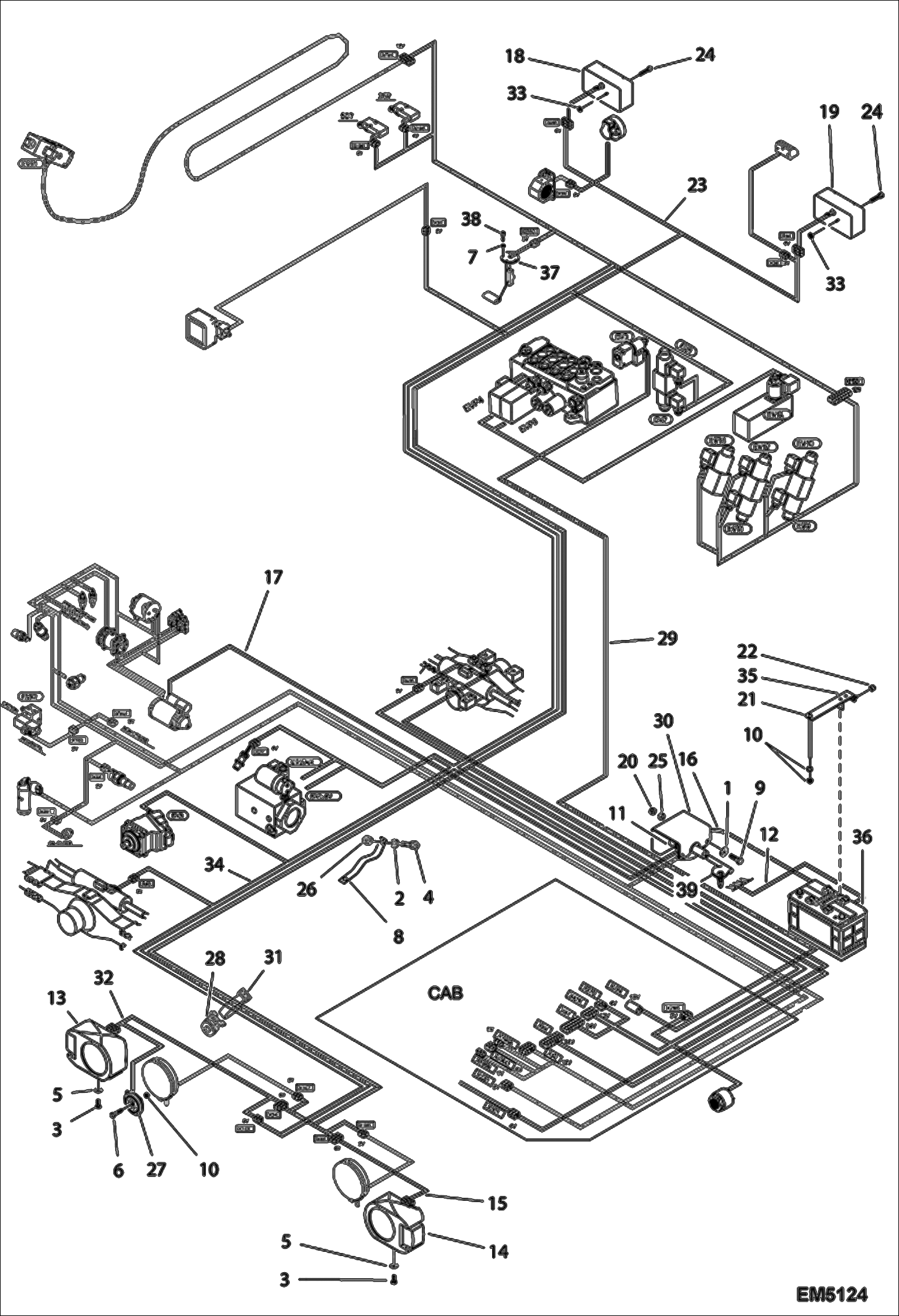 Схема запчастей Bobcat V518 - CHASSIS ELECTRICAL CIRCUITRY (S/N A8G811001 - 12999, A8G911001 - 12999) ELECTRICAL SYSTEM