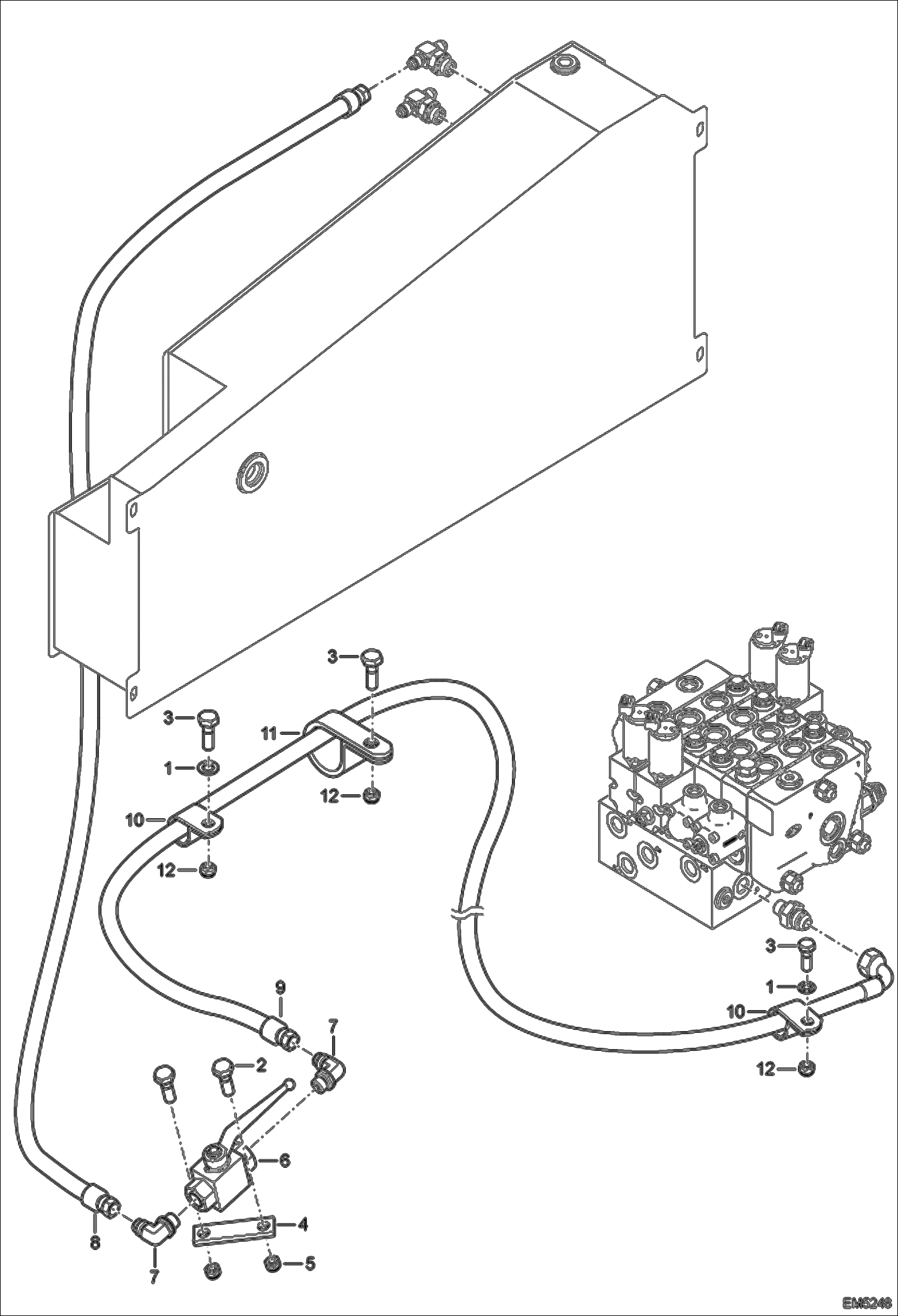 Схема запчастей Bobcat V417 - HYDRAULIC CIRCUITRY (Unlock Valve) (S/N AC1C11239 - 14999, AC1D12000 - 14999) HYDRAULIC SYSTEM