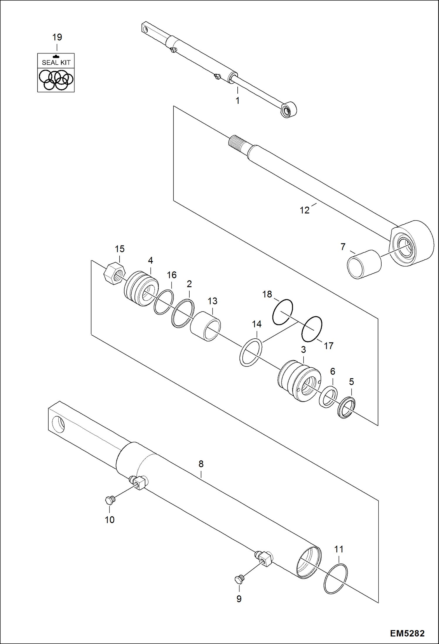 Схема запчастей Bobcat S-Series - POWER BOB-TACH (Cylinder) (W/ .375 Fitting Plug & .5625 Fitting Plug) ACCESSORIES & OPTIONS