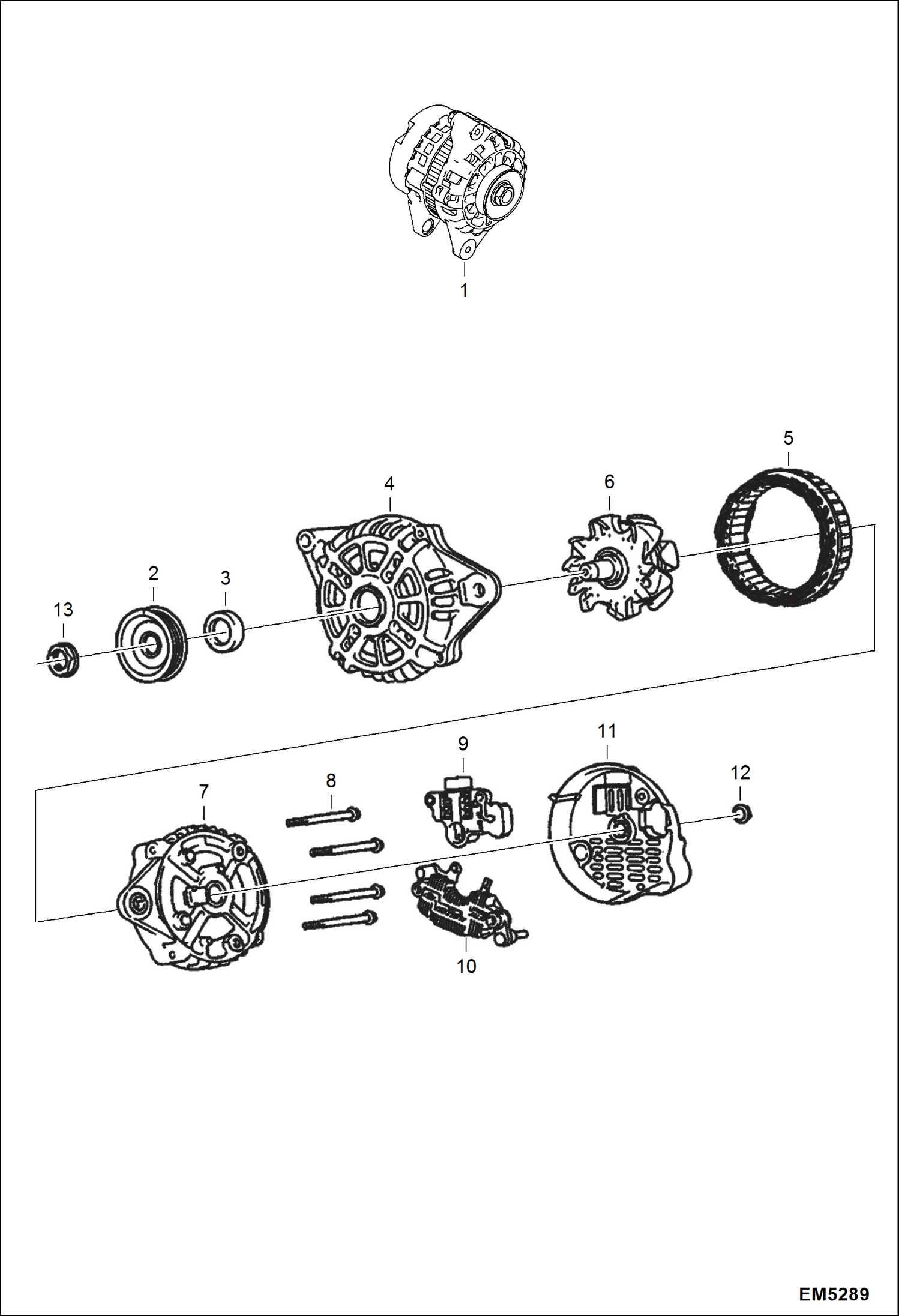 Схема запчастей Bobcat S-Series - ALTERNATOR ELECTRICAL SYSTEM