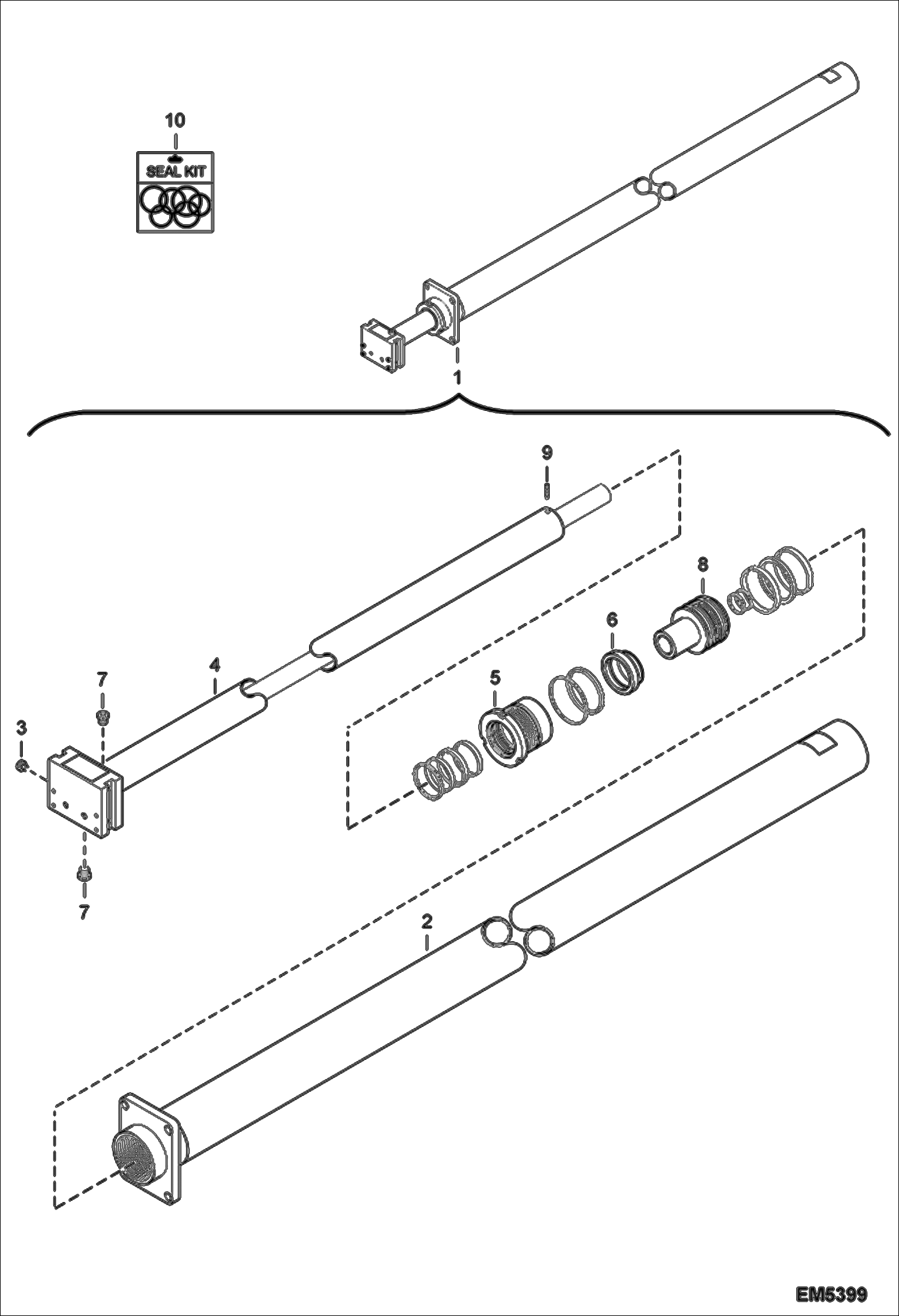 Схема запчастей Bobcat T40170 - TELESCOPE CYLINDER (6927315) HYDRAULIC SYSTEM