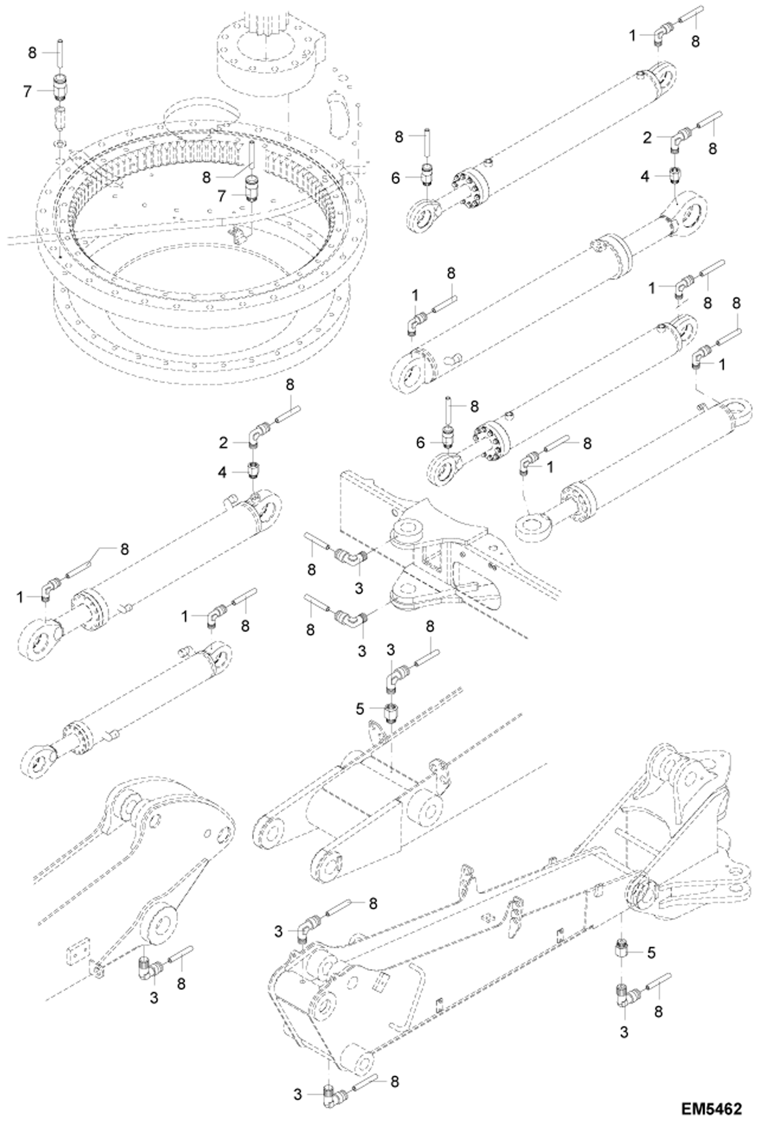 Схема запчастей Bobcat 442 - CENTRAL LUBRICATION SYSTEM 1 MAIN FRAME