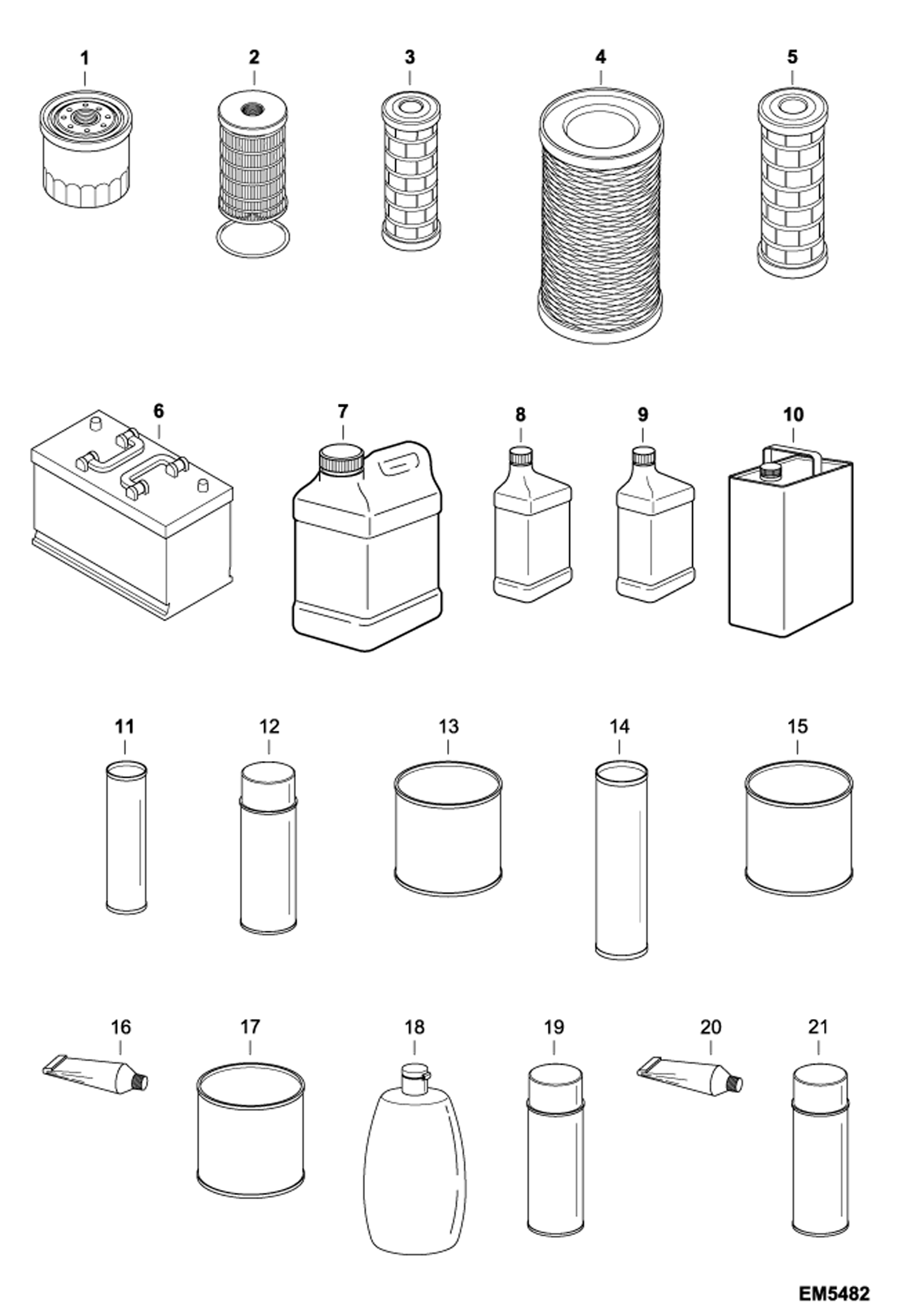 Схема запчастей Bobcat V518 - MAINTENANCE ITEMS (Service Parts) MAINTENANCE ITEMS