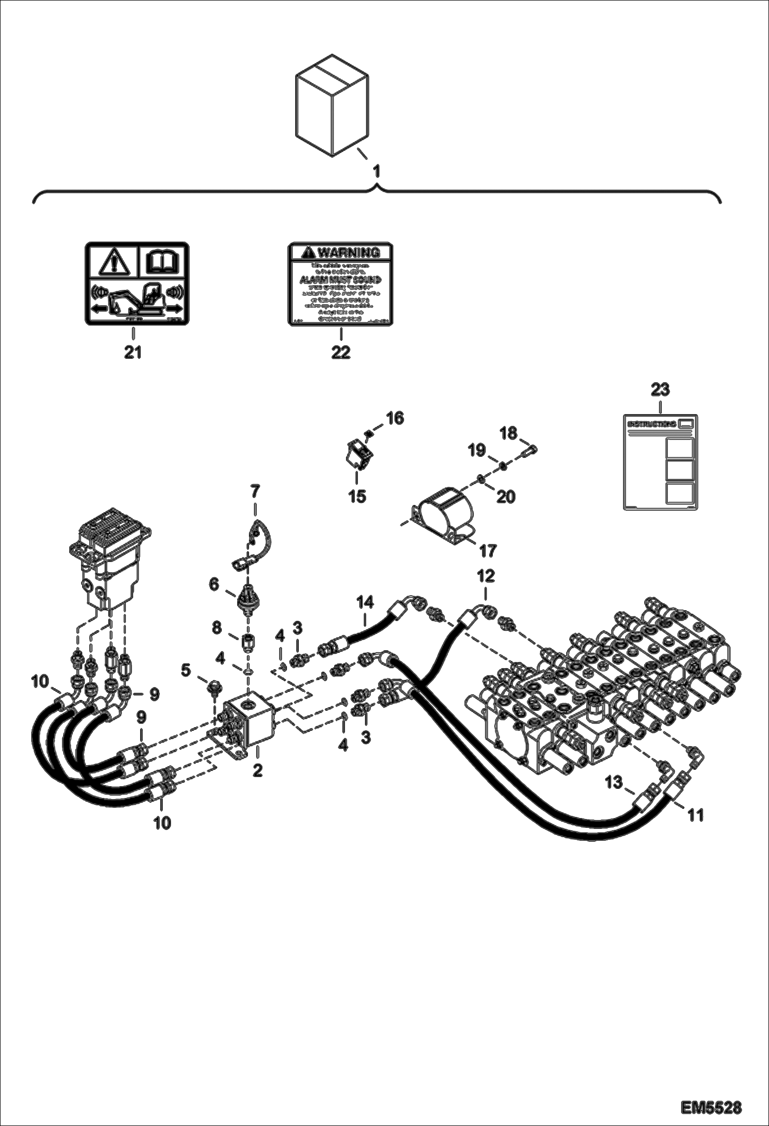 Схема запчастей Bobcat E60 - MOTION ALARM KIT ACCESSORIES & OPTIONS