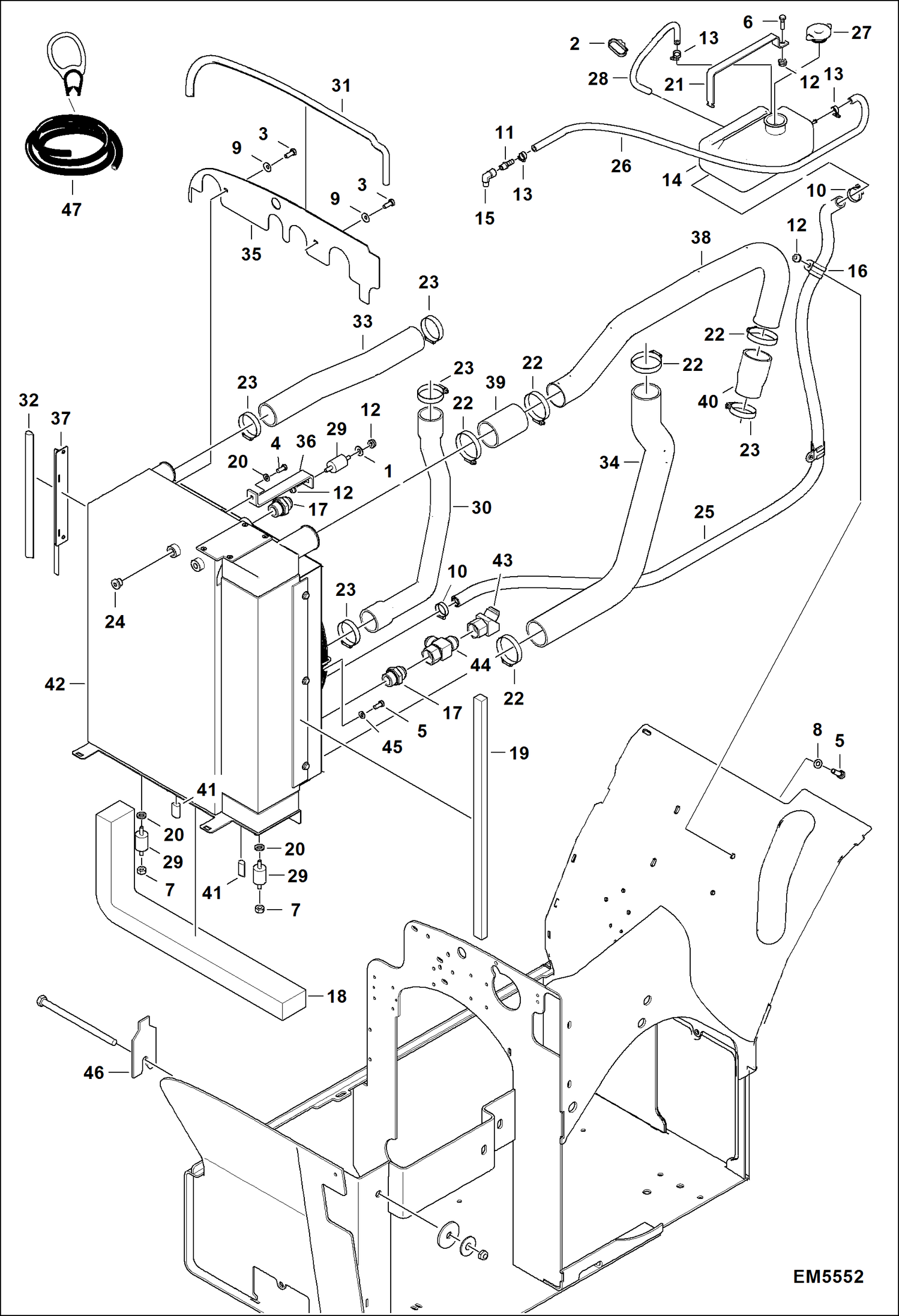 Схема запчастей Bobcat T2556 - EXTRA COOLING (S/N A8FR12120 & Above, A8G312094 & Above) ACCESSORIES & OPTIONS