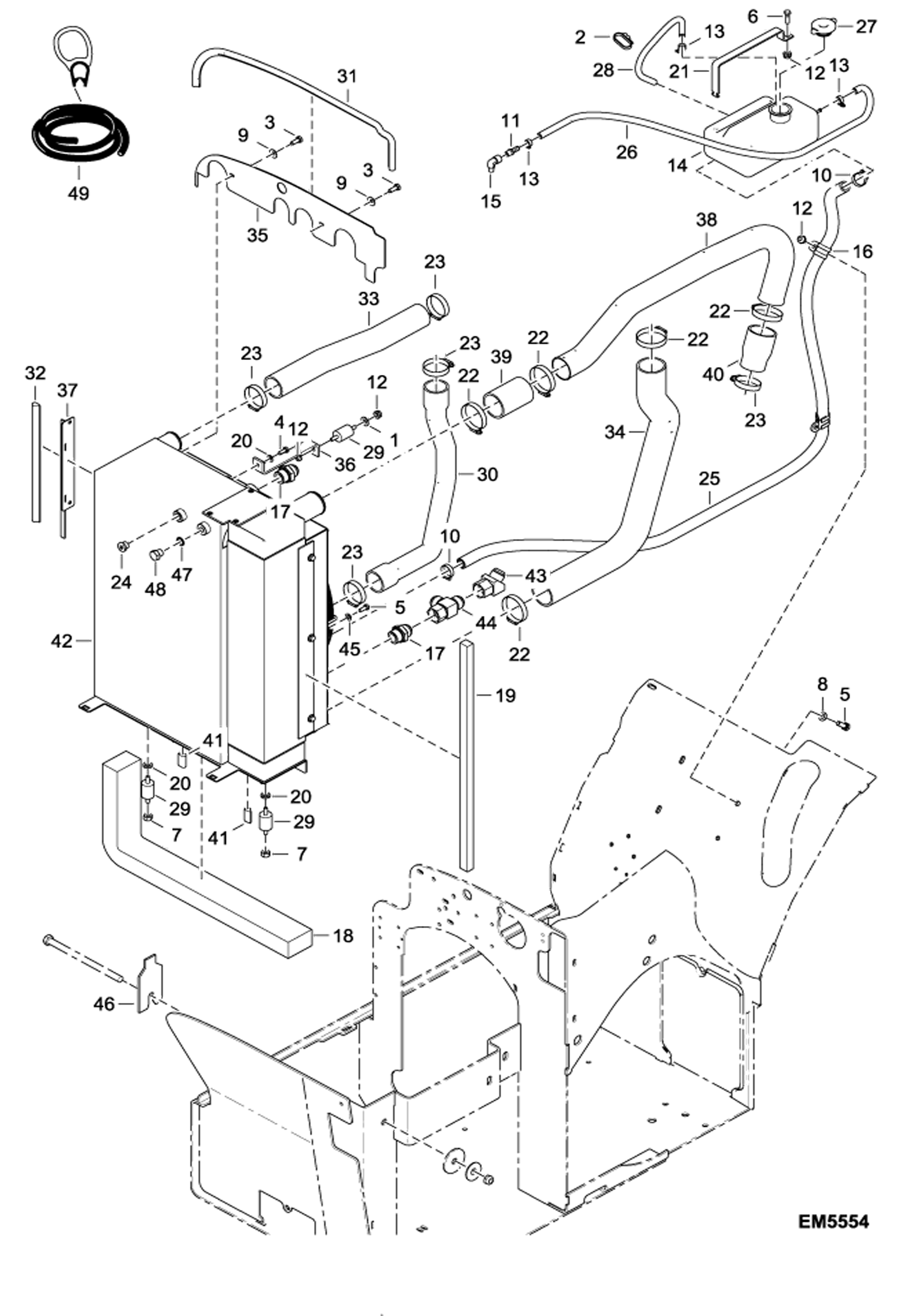 Схема запчастей Bobcat V518 - EXTRA COOLING (S/N A8G812050 & Above, A8G912002 & Above) ACCESSORIES & OPTIONS