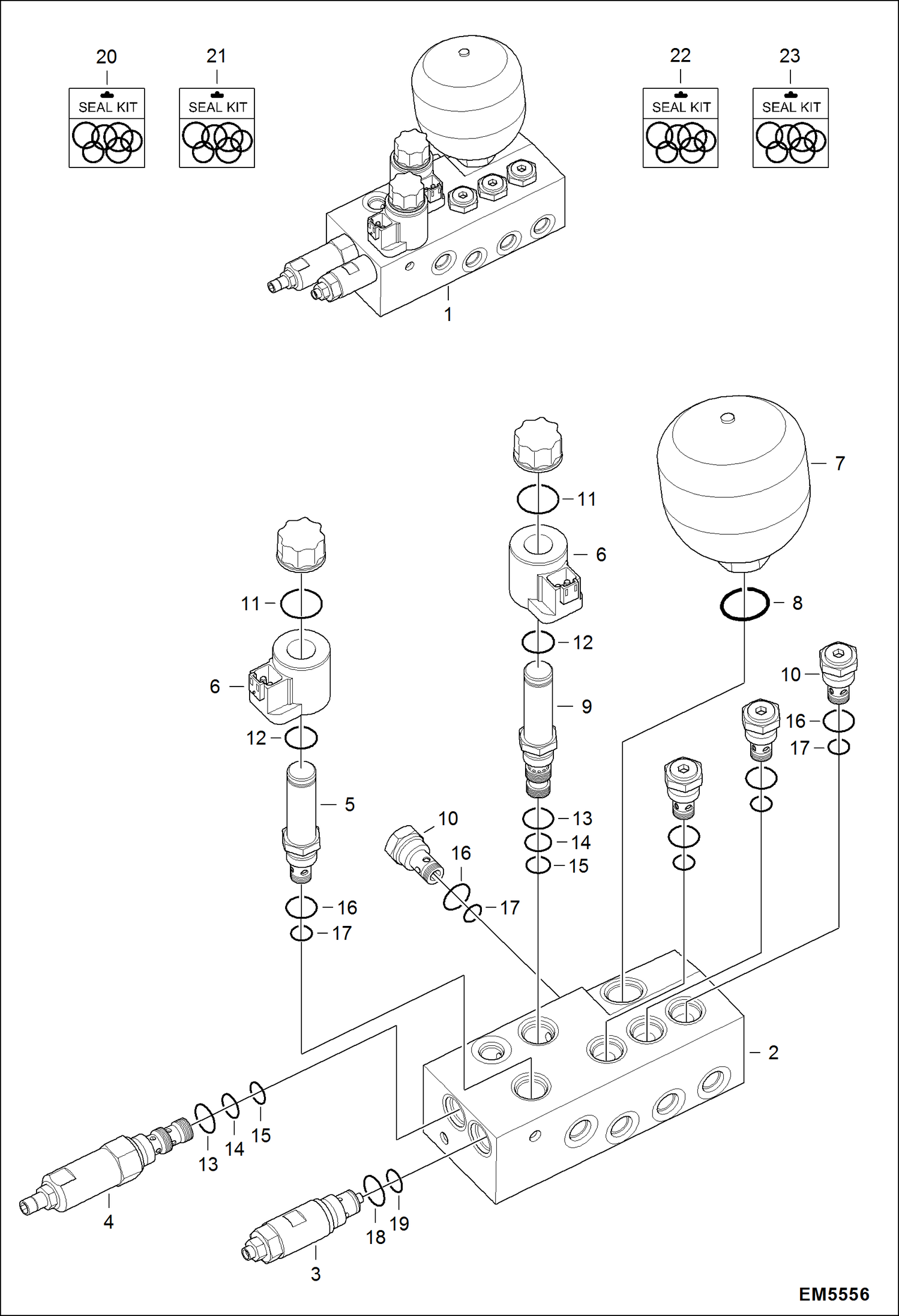 Схема запчастей Bobcat 319 - VALVE ASSY (Manifold #7167744) HYDRAULIC SYSTEM