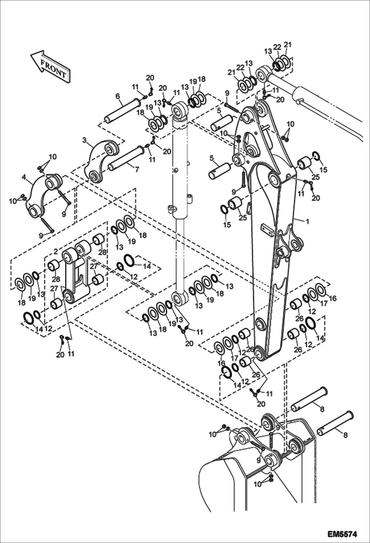 Схема запчастей Bobcat E60 - ARM (1.48 m) (EMEA) WORK EQUIPMENT