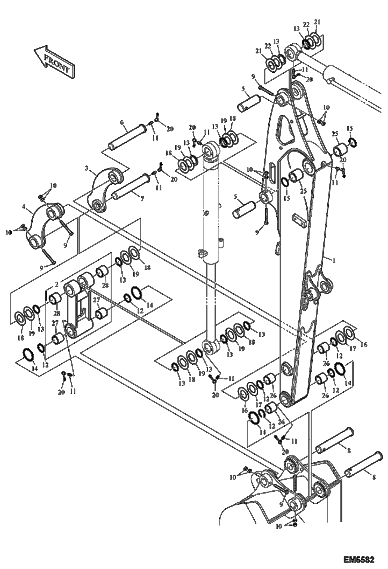 Схема запчастей Bobcat E60 - ARM (1.9 m) WORK EQUIPMENT