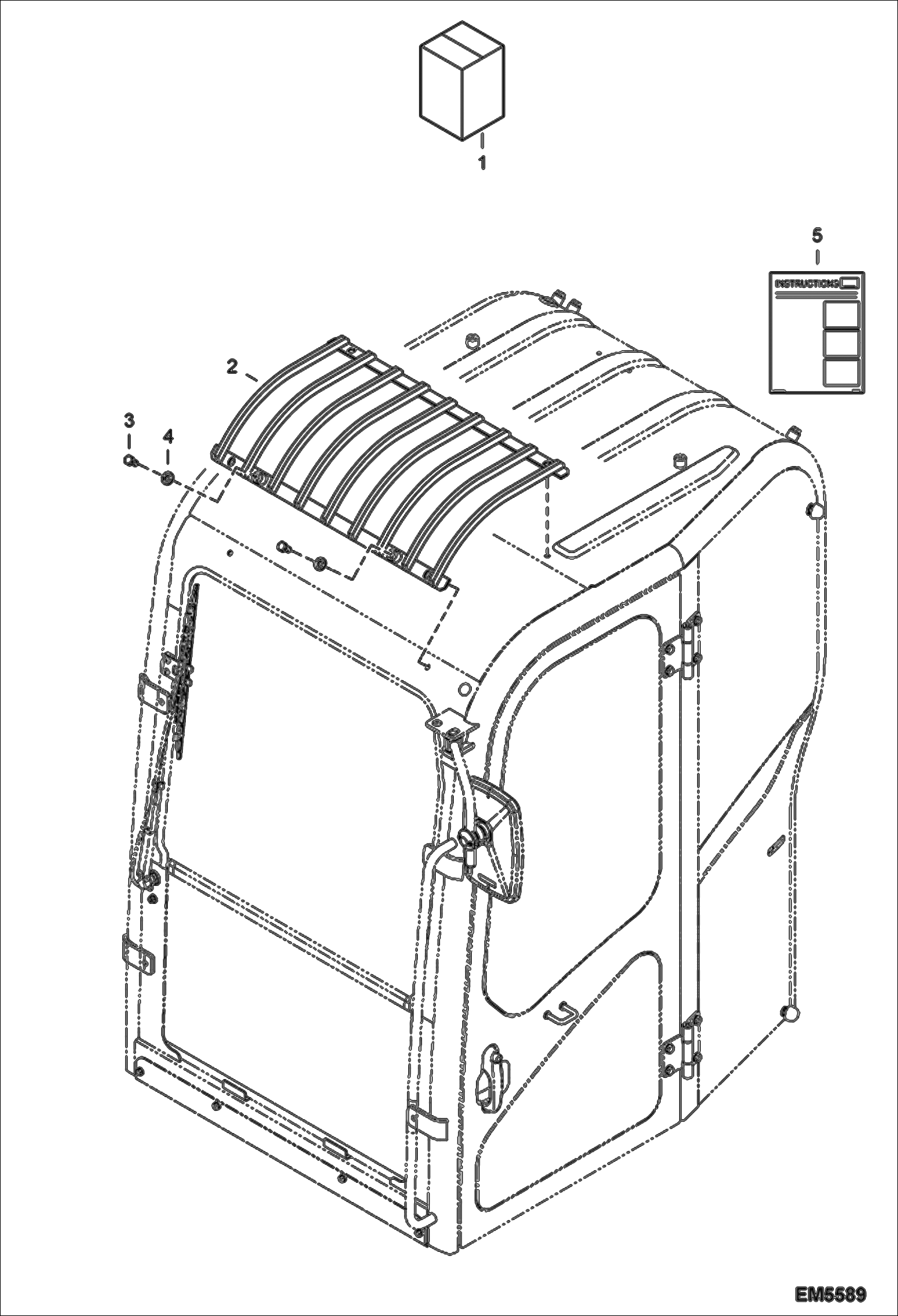 Схема запчастей Bobcat E60 - SPECIAL APPLICATION KIT (Roof Guard) ACCESSORIES & OPTIONS