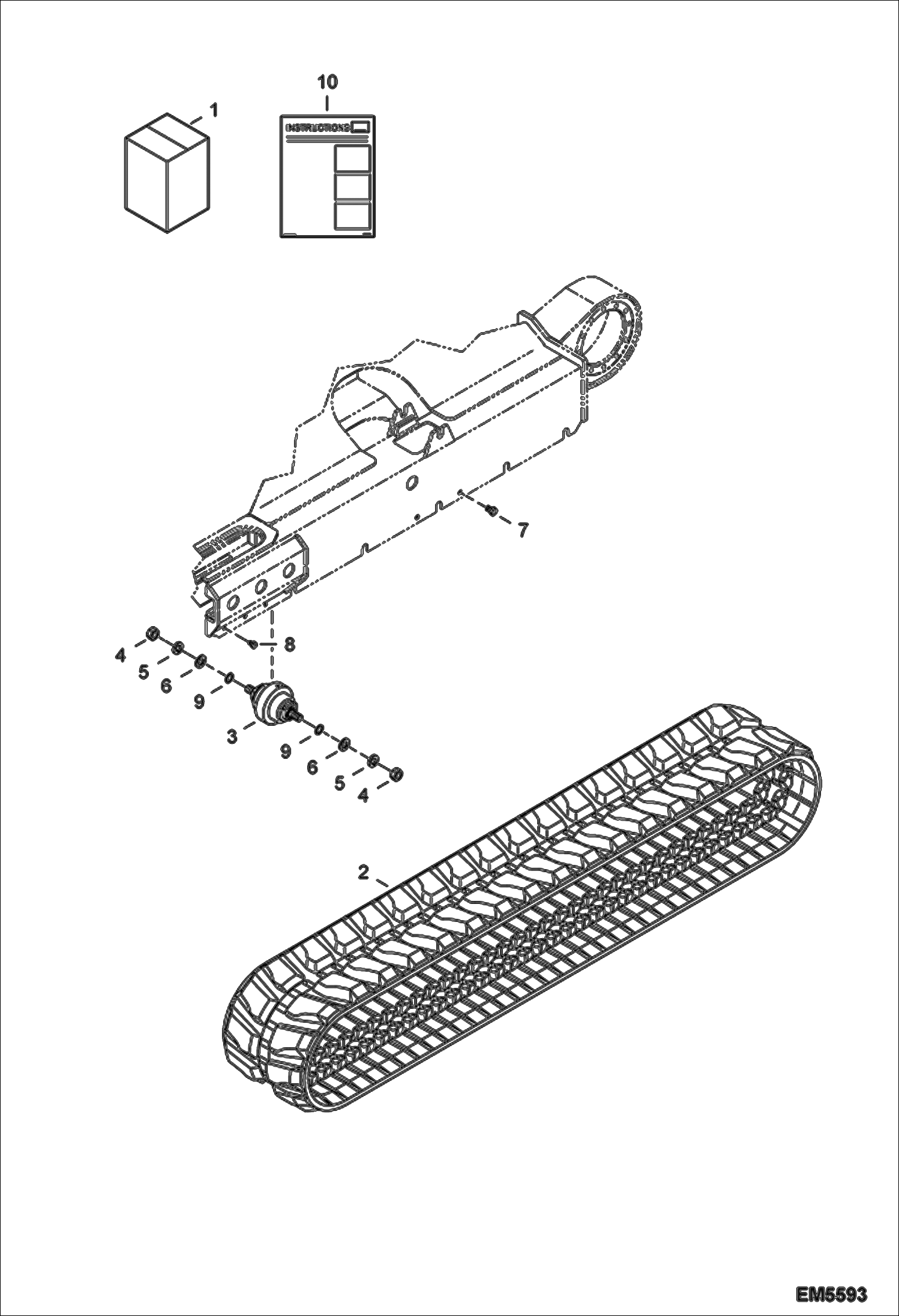 Схема запчастей Bobcat E60 - TRACK KIT (Rubber) ACCESSORIES & OPTIONS