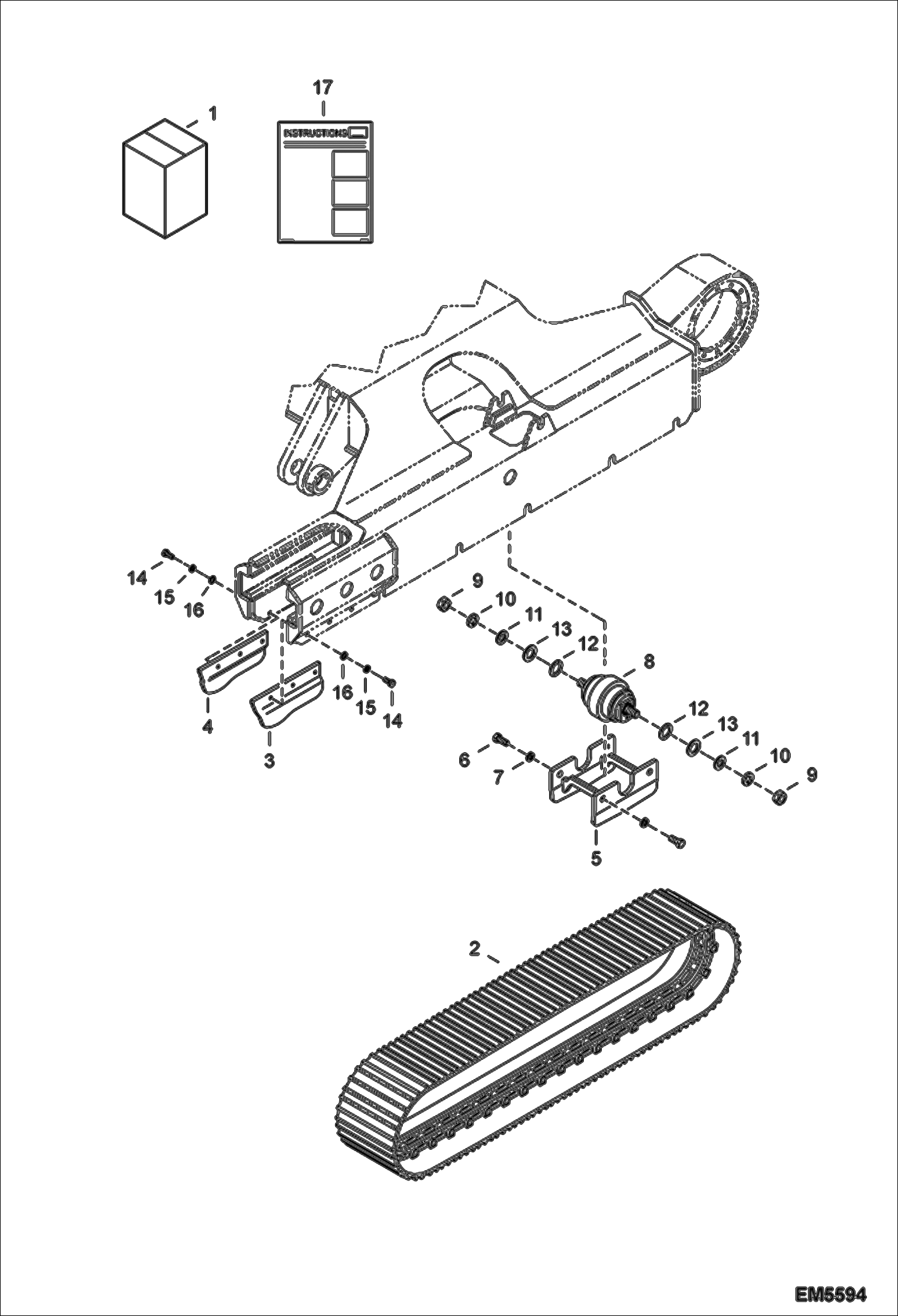 Схема запчастей Bobcat E60 - TRACK KIT (Steel) ACCESSORIES & OPTIONS