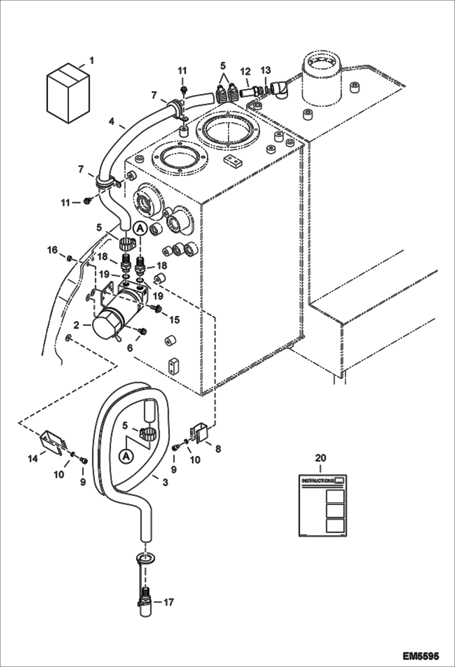 Схема запчастей Bobcat E60 - FUEL TRANSFER PUMP KIT (US) ACCESSORIES & OPTIONS