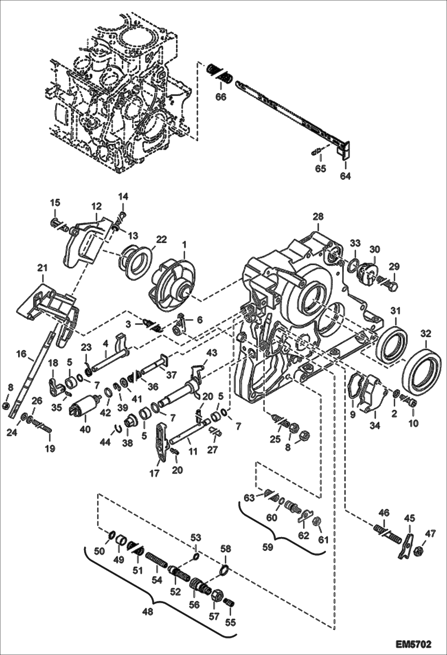 Схема запчастей Bobcat 442 - GOVERNOR GROUP POWER UNIT