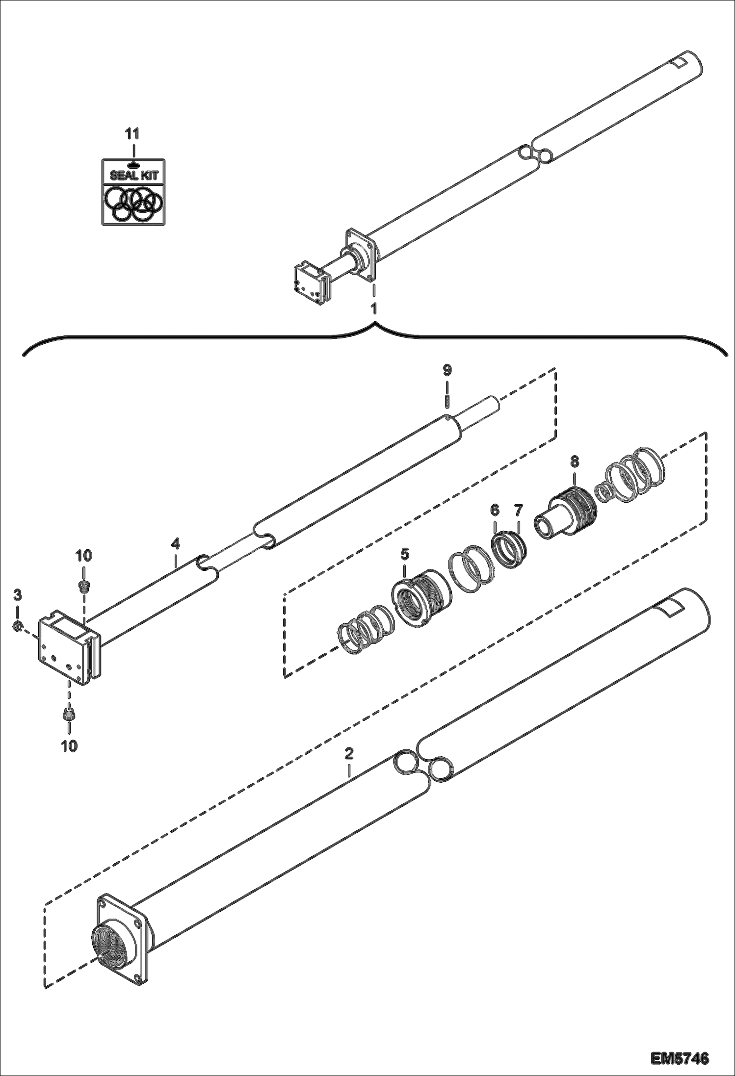 Схема запчастей Bobcat T40170 - TELESCOPE CYLINDER (6927316) HYDRAULIC SYSTEM