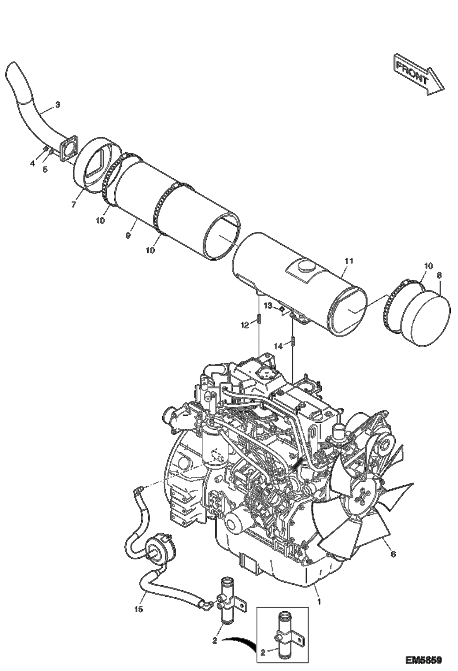 Схема запчастей Bobcat E60 - ENGINE & ATTACHING PARTS (Muffler Mounting) (EMEA) POWER UNIT