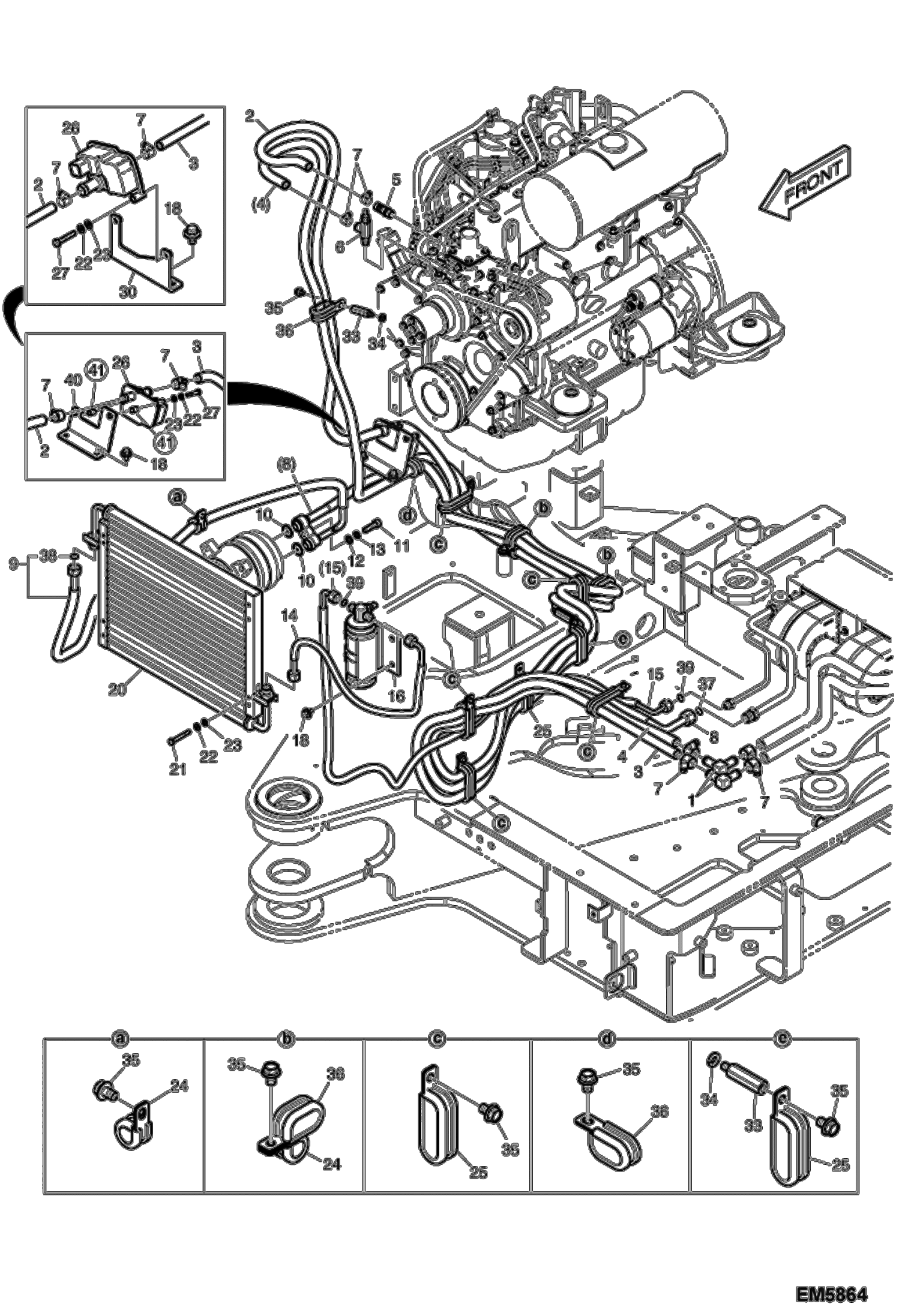 Схема запчастей Bobcat E60 - AIR CONDITIONING (Frame) MAIN FRAME