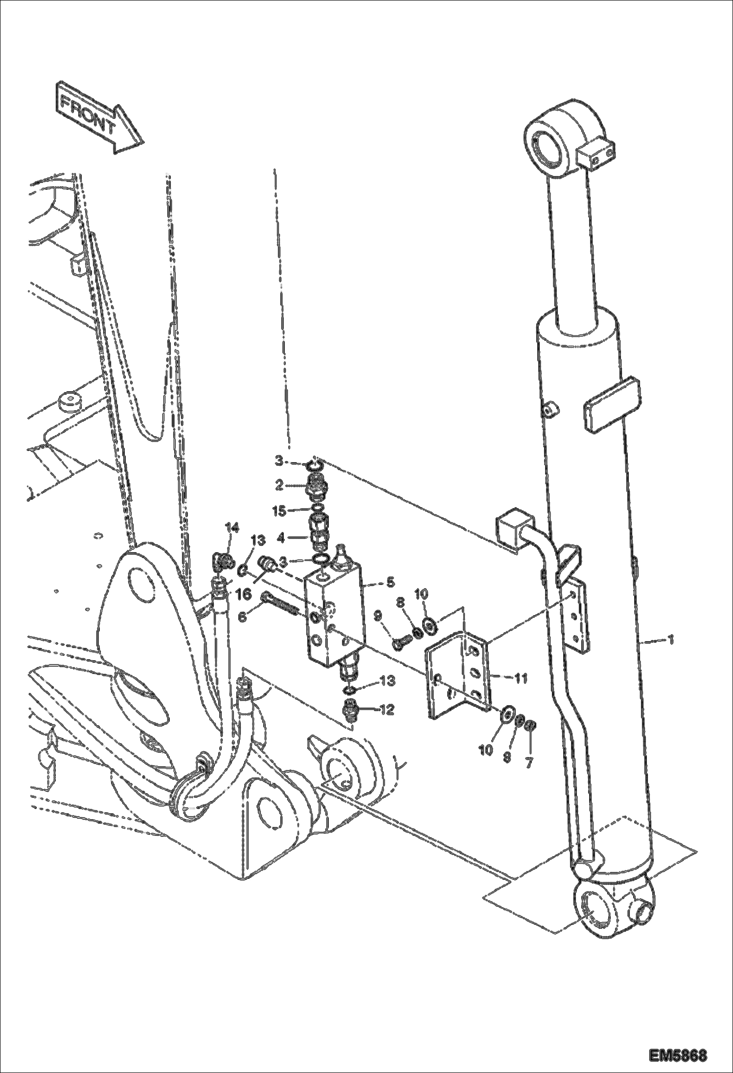 Схема запчастей Bobcat E60 - HYDRAULIC CIRCUITRY (Boom Load Holding Valve) HYDRAULIC SYSTEM