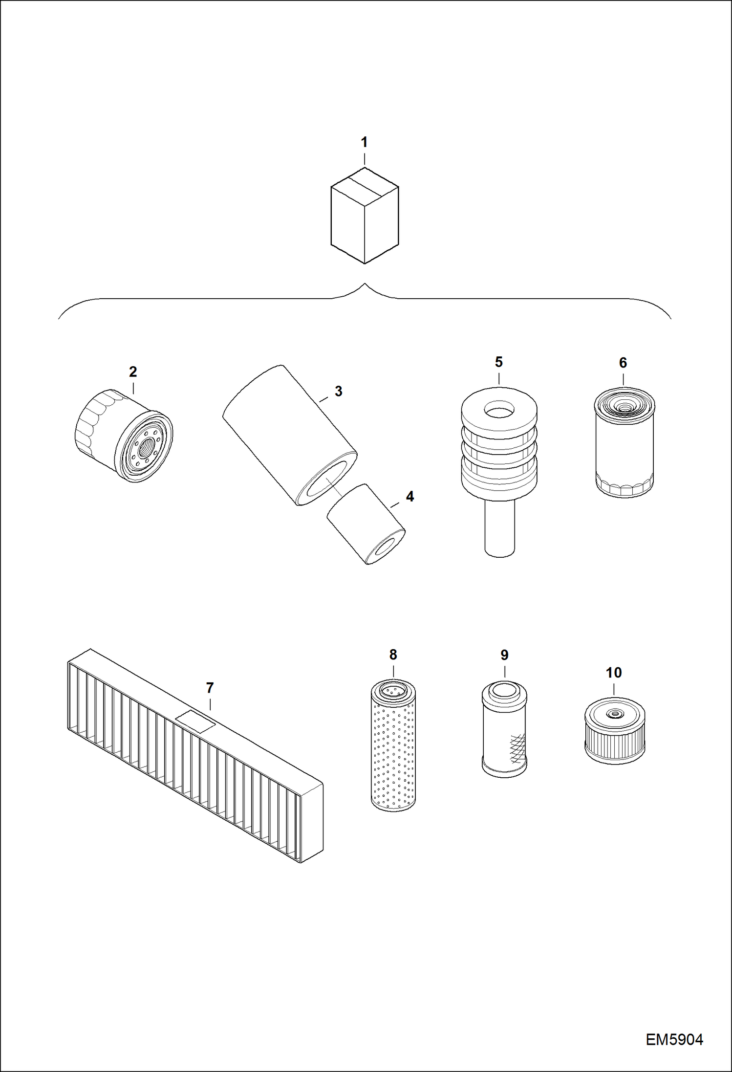 Схема запчастей Bobcat E60 - FILTER KIT ACCESSORIES & OPTIONS