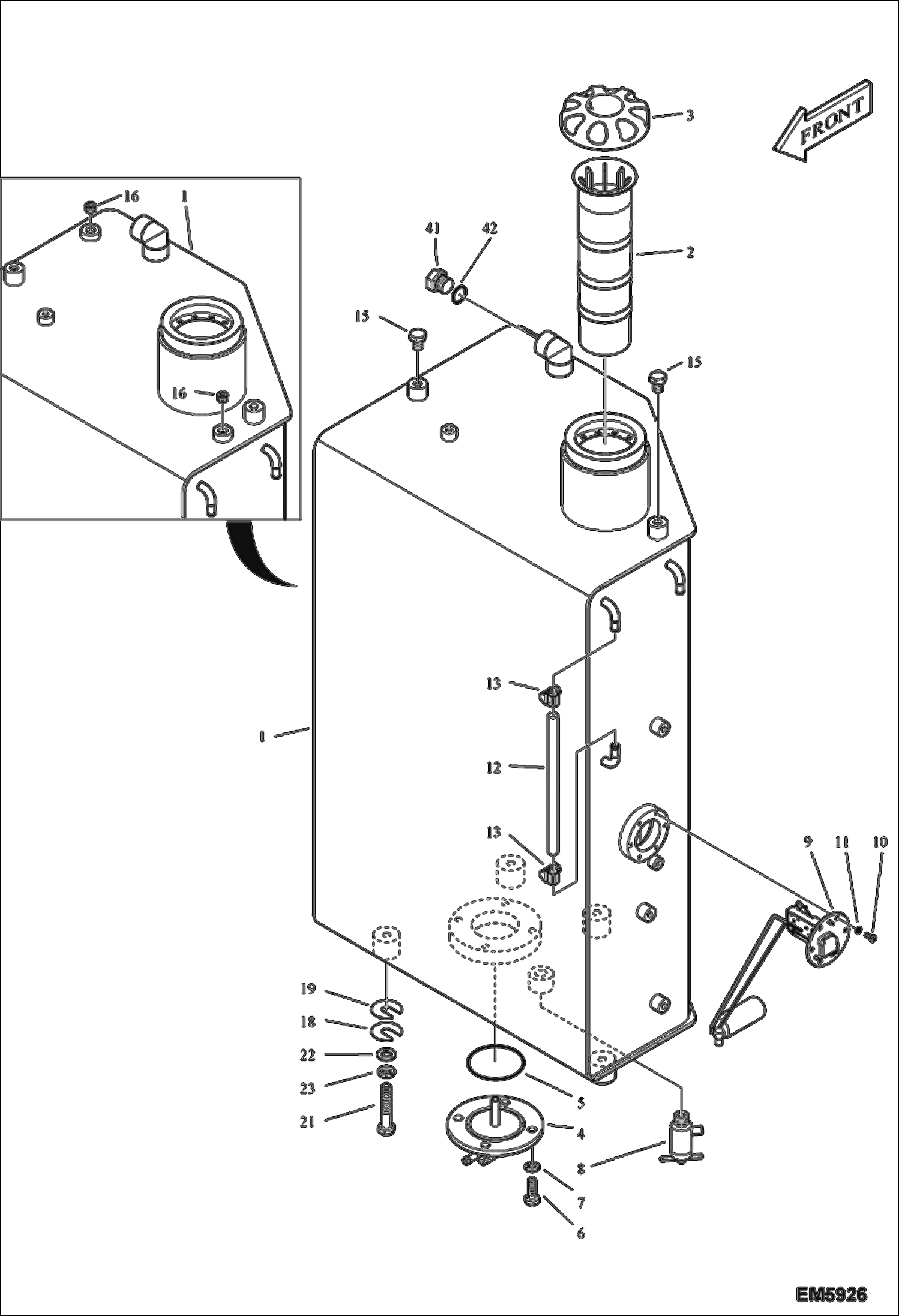 Схема запчастей Bobcat E80 - FUEL SYSTEM (Tank) POWER UNIT