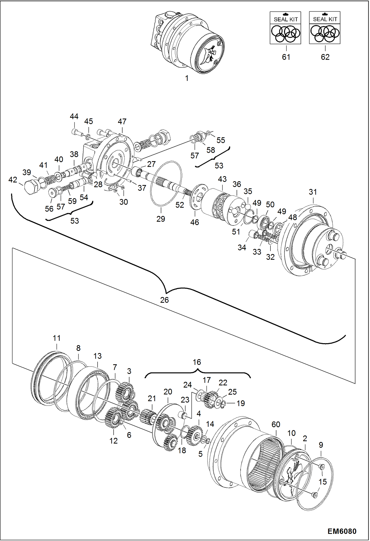 Схема запчастей Bobcat 319 - DRIVE MOTOR (2 Speed) ACCESSORIES & OPTIONS