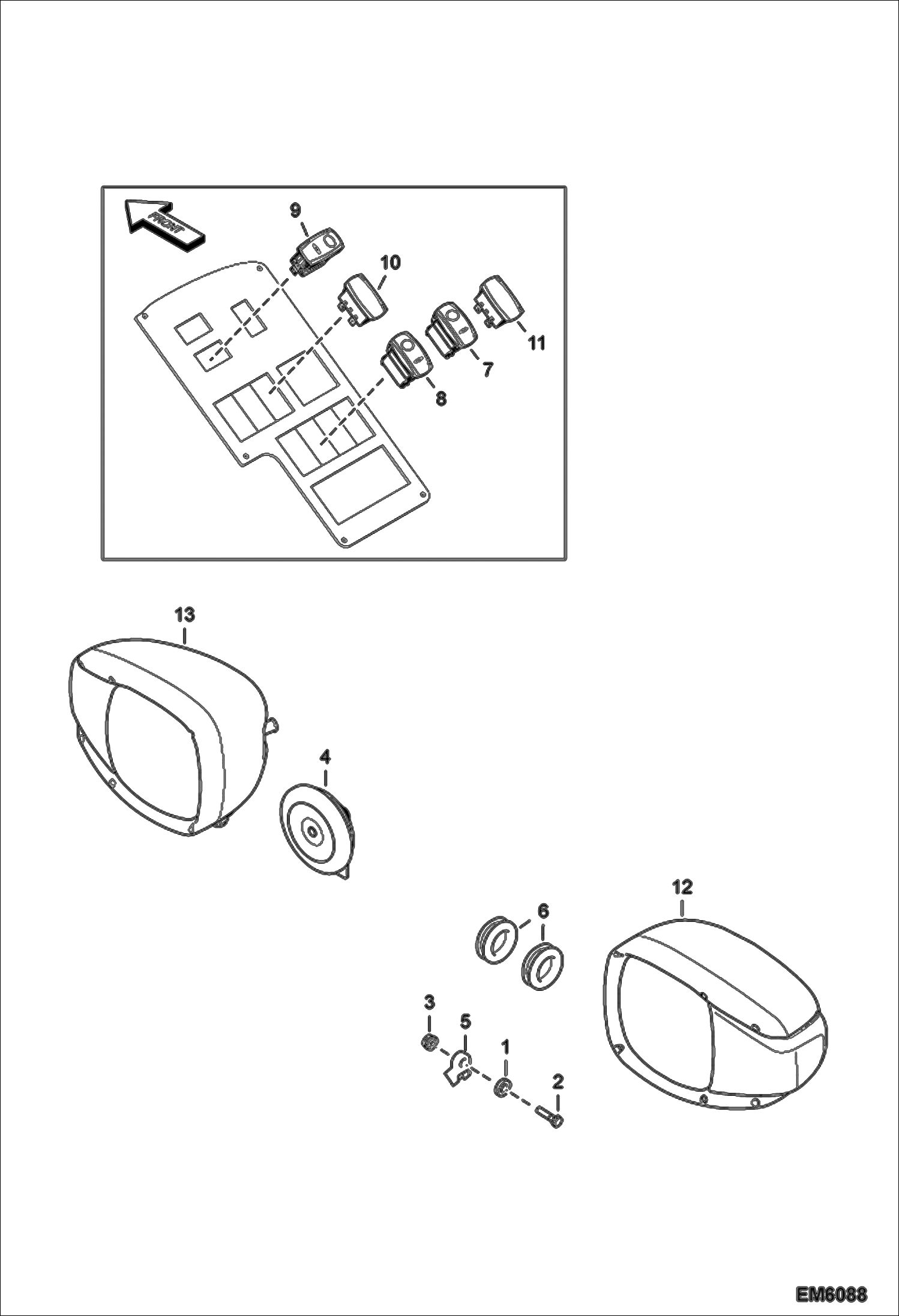 Схема запчастей Bobcat V417 - ROAD LIGHT & HORN (S/N AC1D13000 & Above) MAIN FRAME