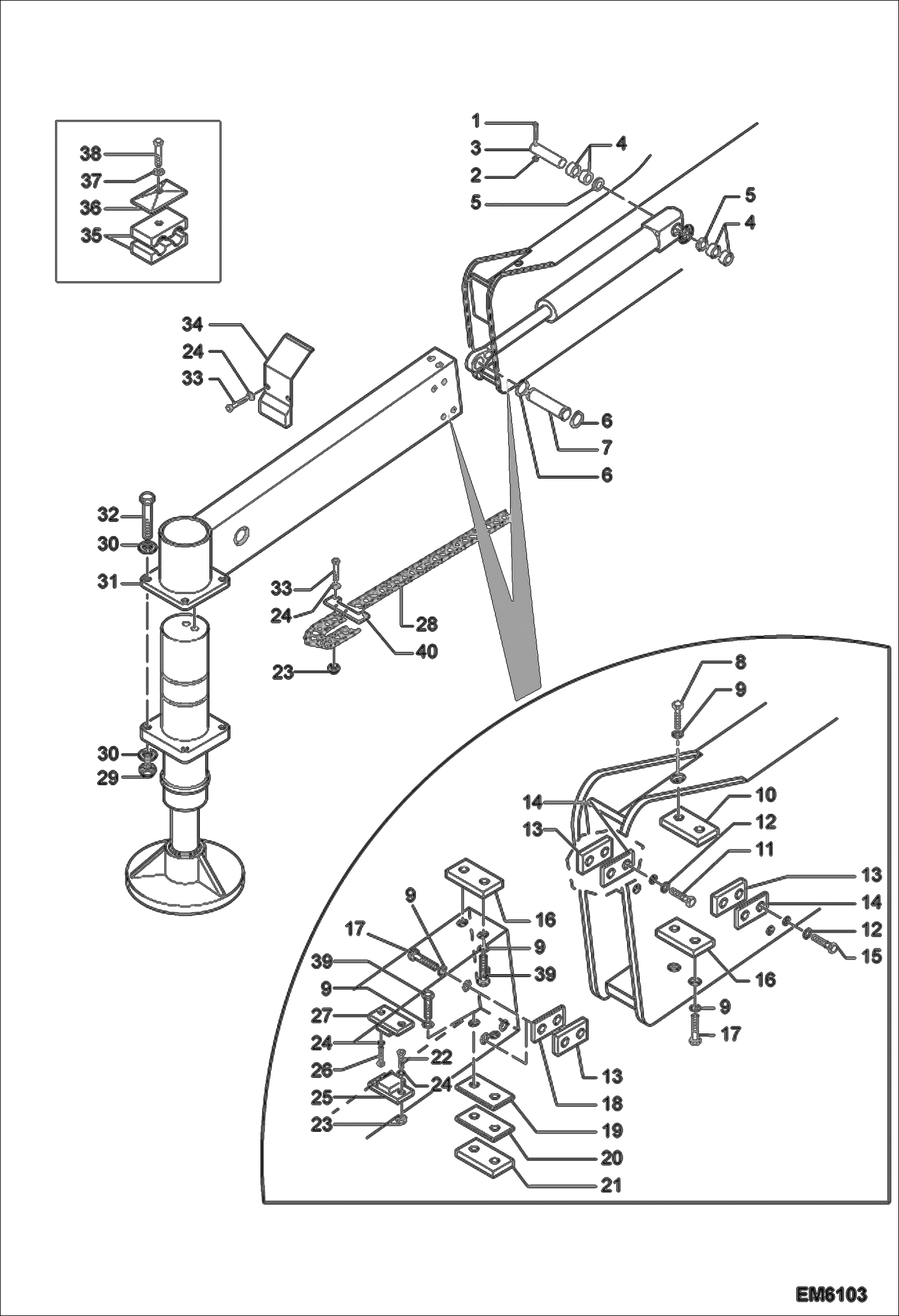 Схема запчастей Bobcat TR45190 - STABILIZERS UNDERCARRIAGE