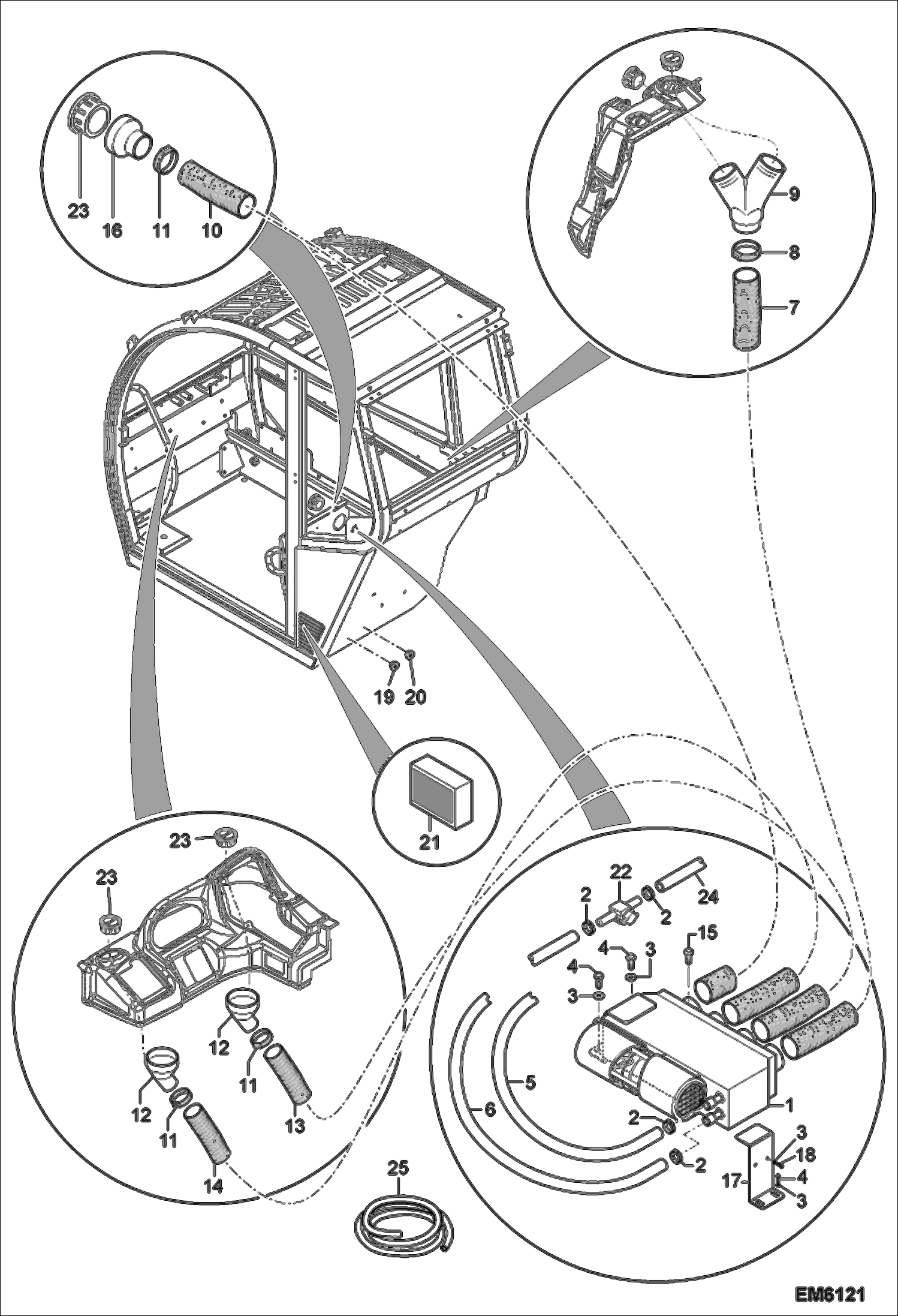 Схема запчастей Bobcat TR50210 - HEATING SYSTEM MAIN FRAME