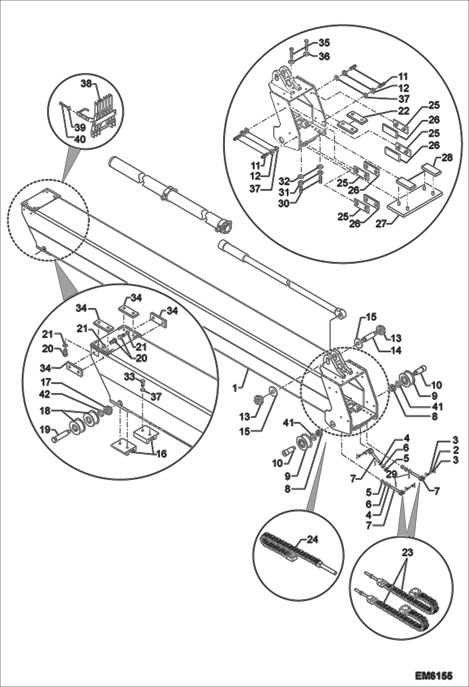 Схема запчастей Bobcat TR40250 - 1ST INTERMEDIATE BOOM MAIN FRAME