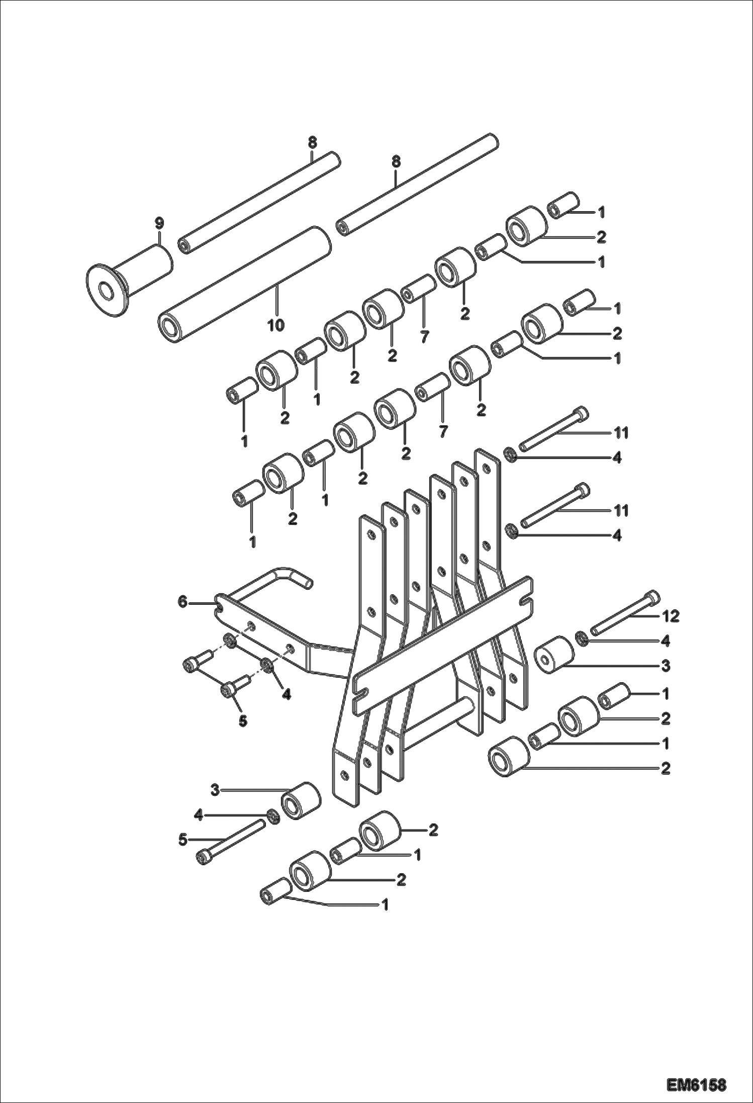 Схема запчастей Bobcat TR40250 - HOSE GUIDE MAIN FRAME