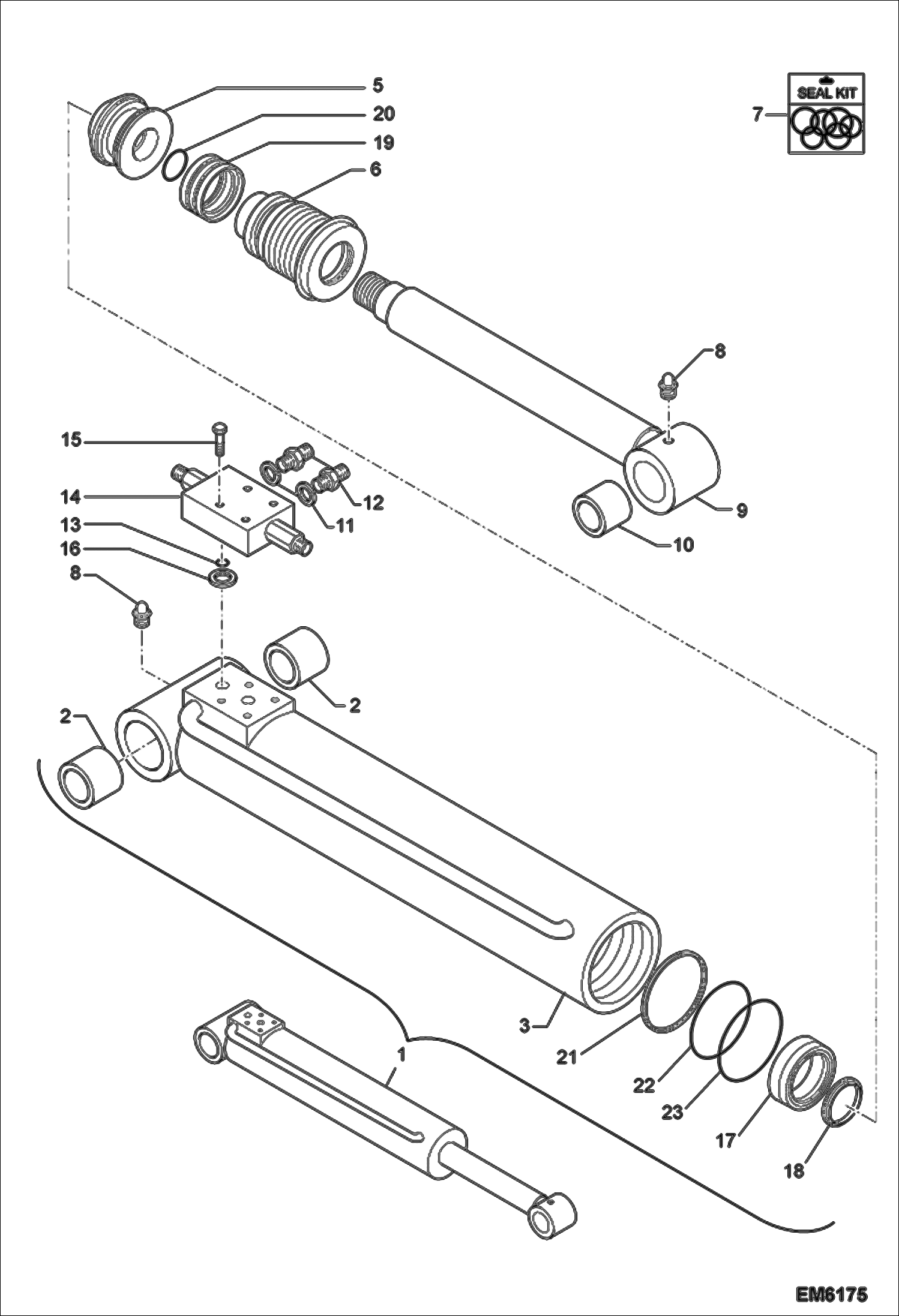 Схема запчастей Bobcat TR40250 - TILT CYLINDER HYDRAULIC SYSTEM