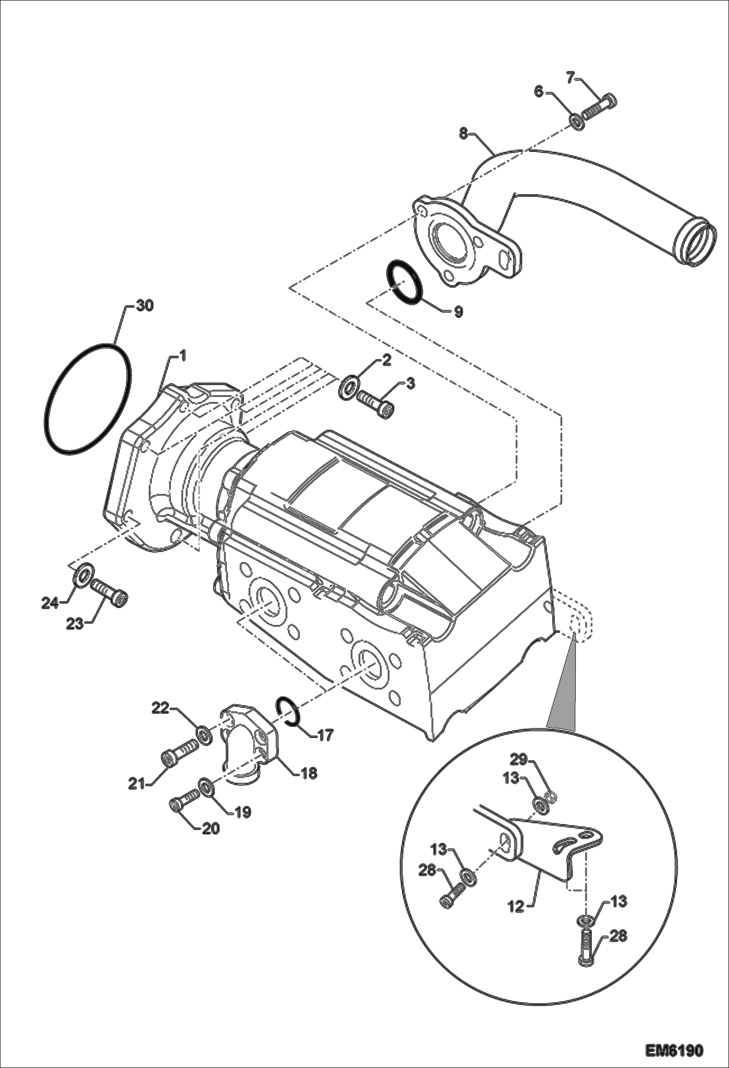 Схема запчастей Bobcat TR40250 - SUPPLEMENTARY PUMP HYDRAULIC SYSTEM