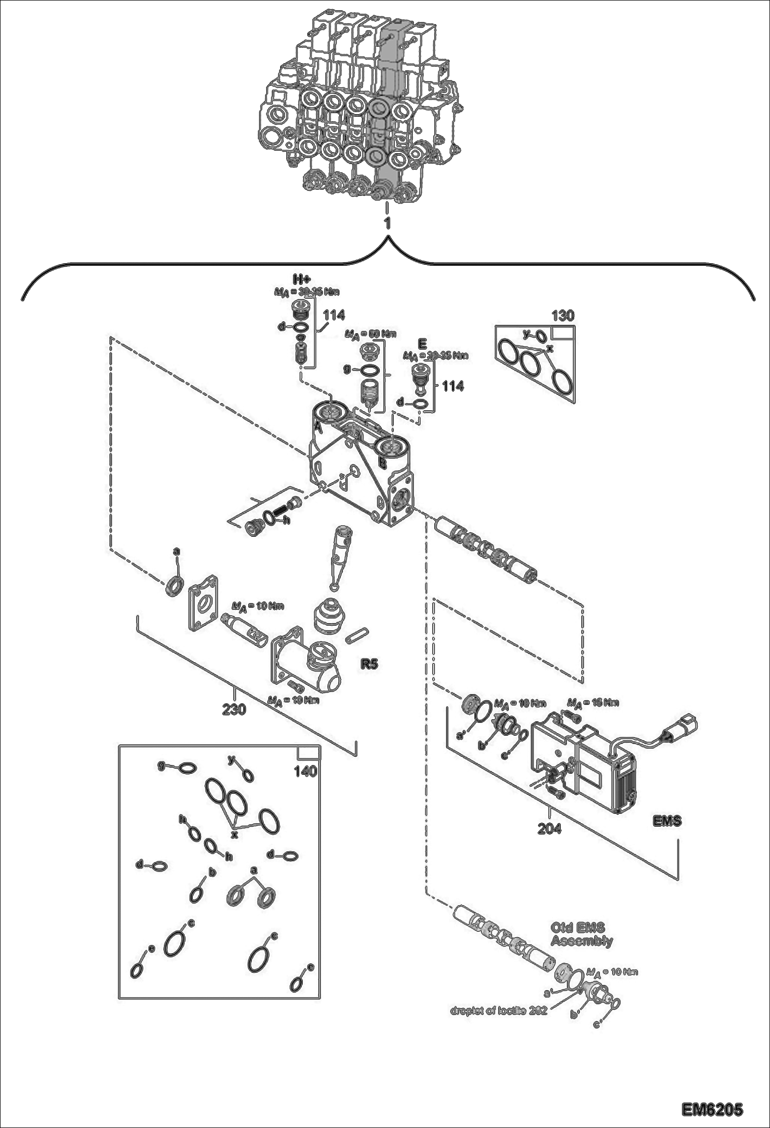 Схема запчастей Bobcat TR45190 - VALVE SECTION (Tilt) (S/N & Below) HYDRAULIC SYSTEM