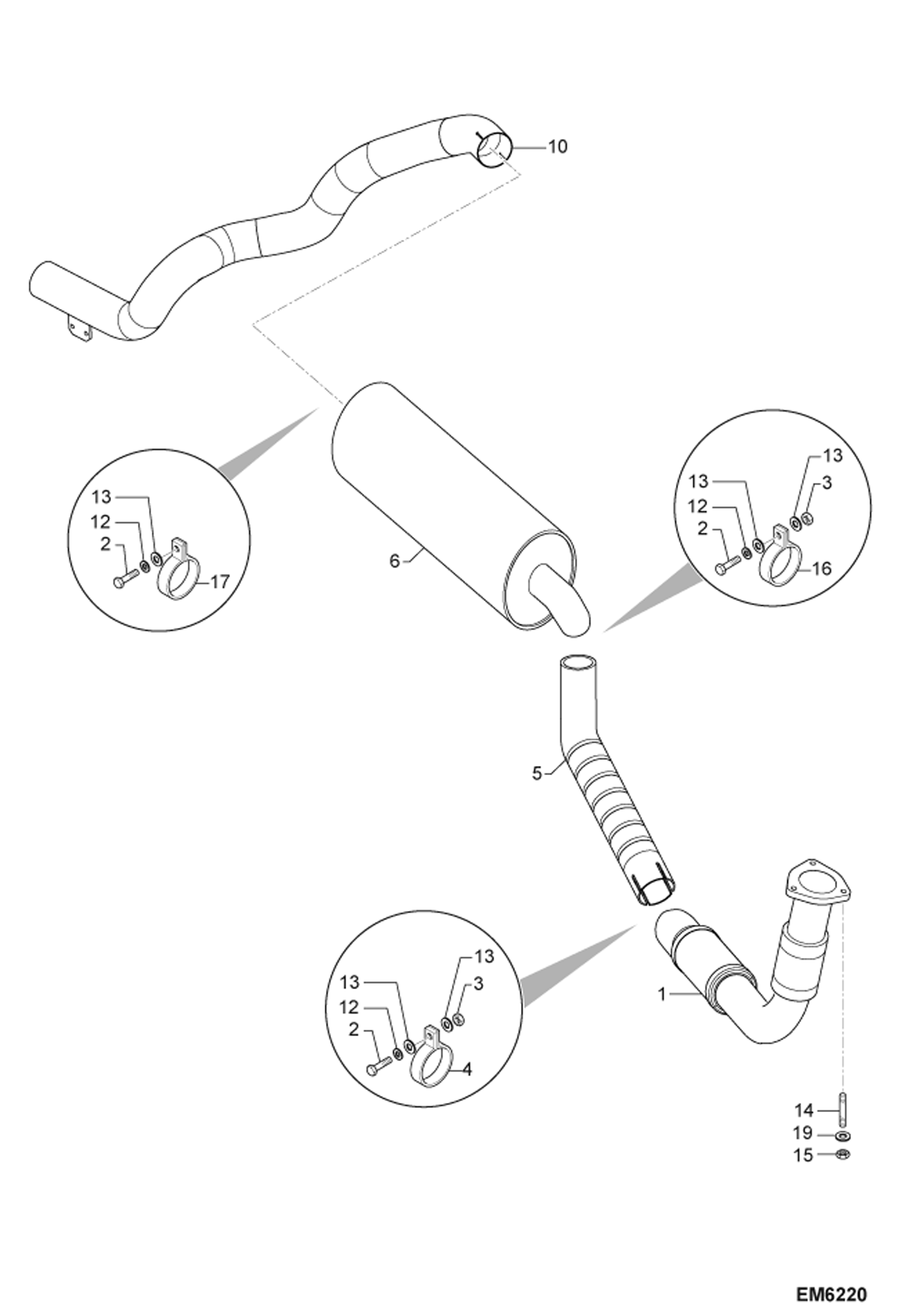 Схема запчастей Bobcat TR40250 - MUFFLER POWER UNIT