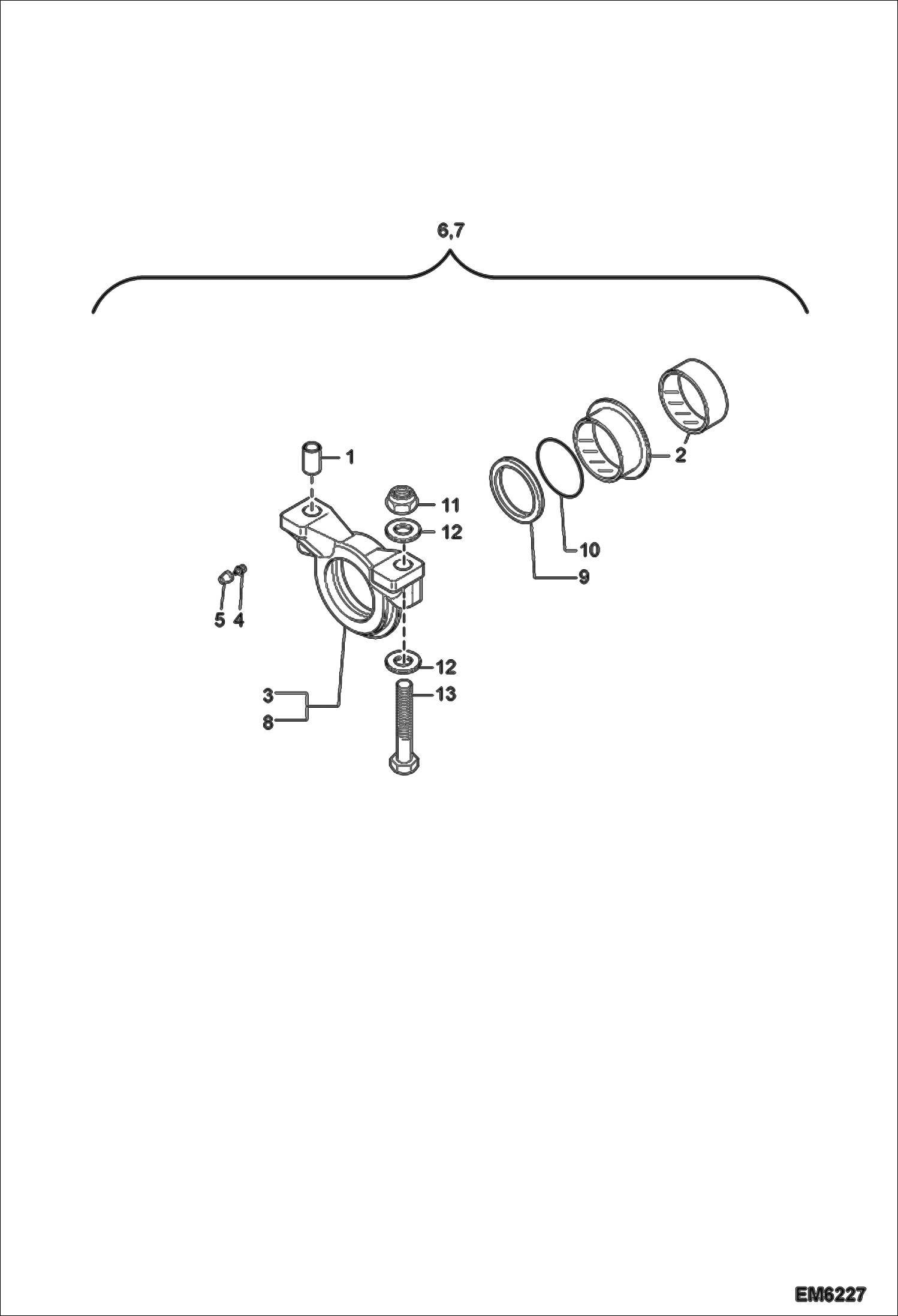 Схема запчастей Bobcat TR50210 - AXLE OSCILLATING SUPPORTS DRIVE SYSTEM