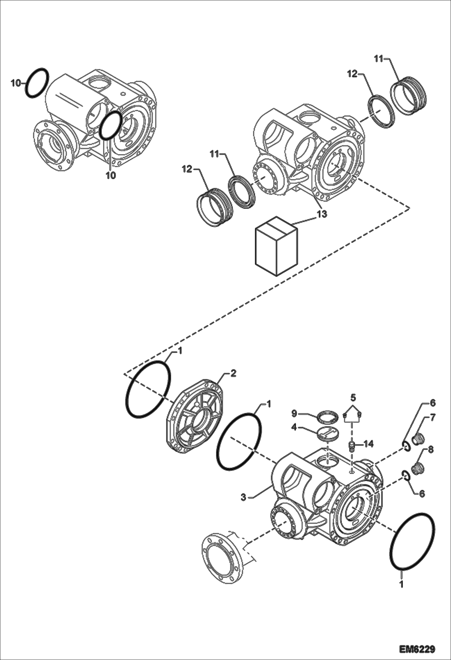 Схема запчастей Bobcat TR45190 - FRONT AXLE DIFFERENTIAL INSTALLATION DRIVE SYSTEM