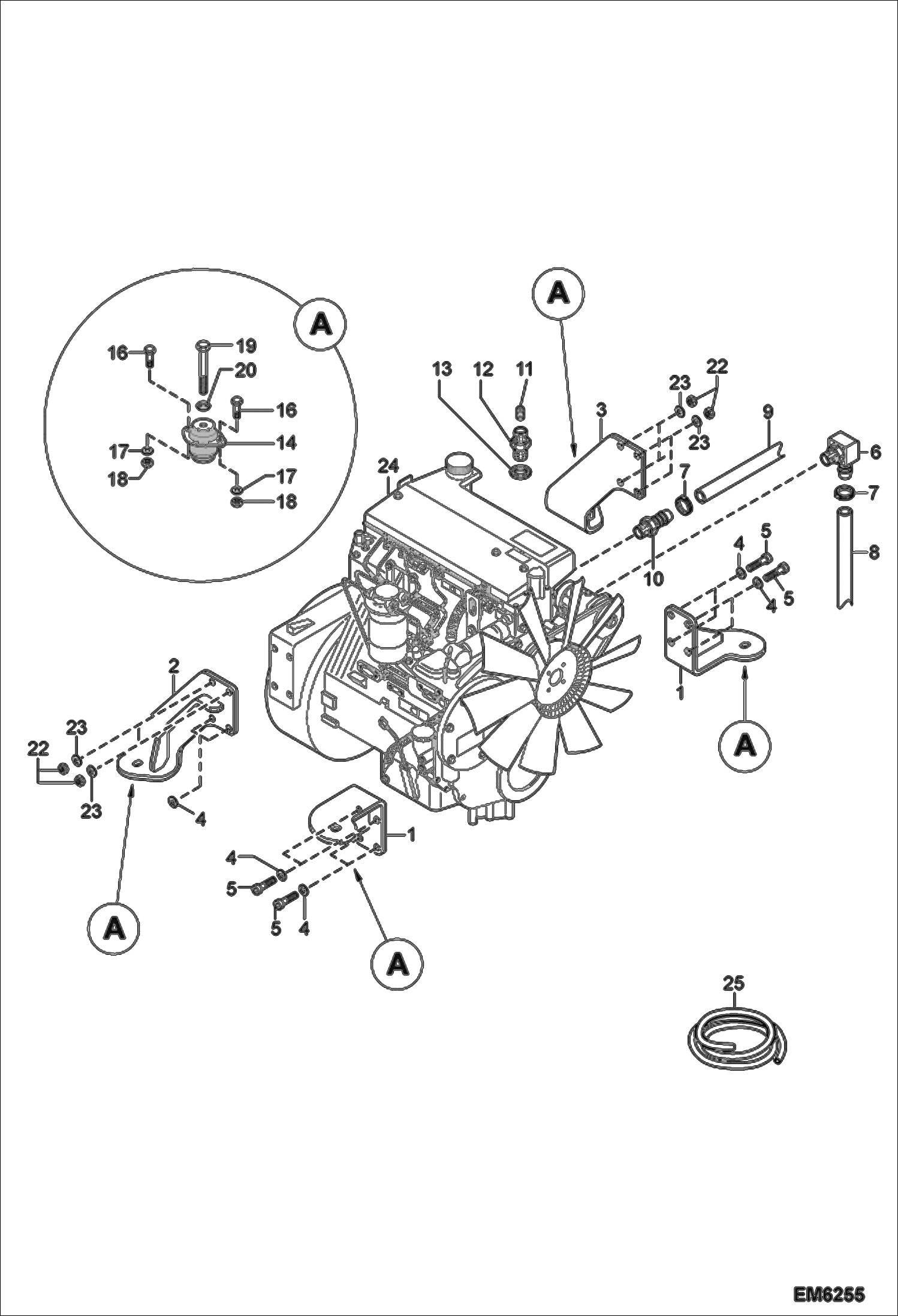 Схема запчастей Bobcat TR40250 - ENGINE & ATTACHING PARTS POWER UNIT