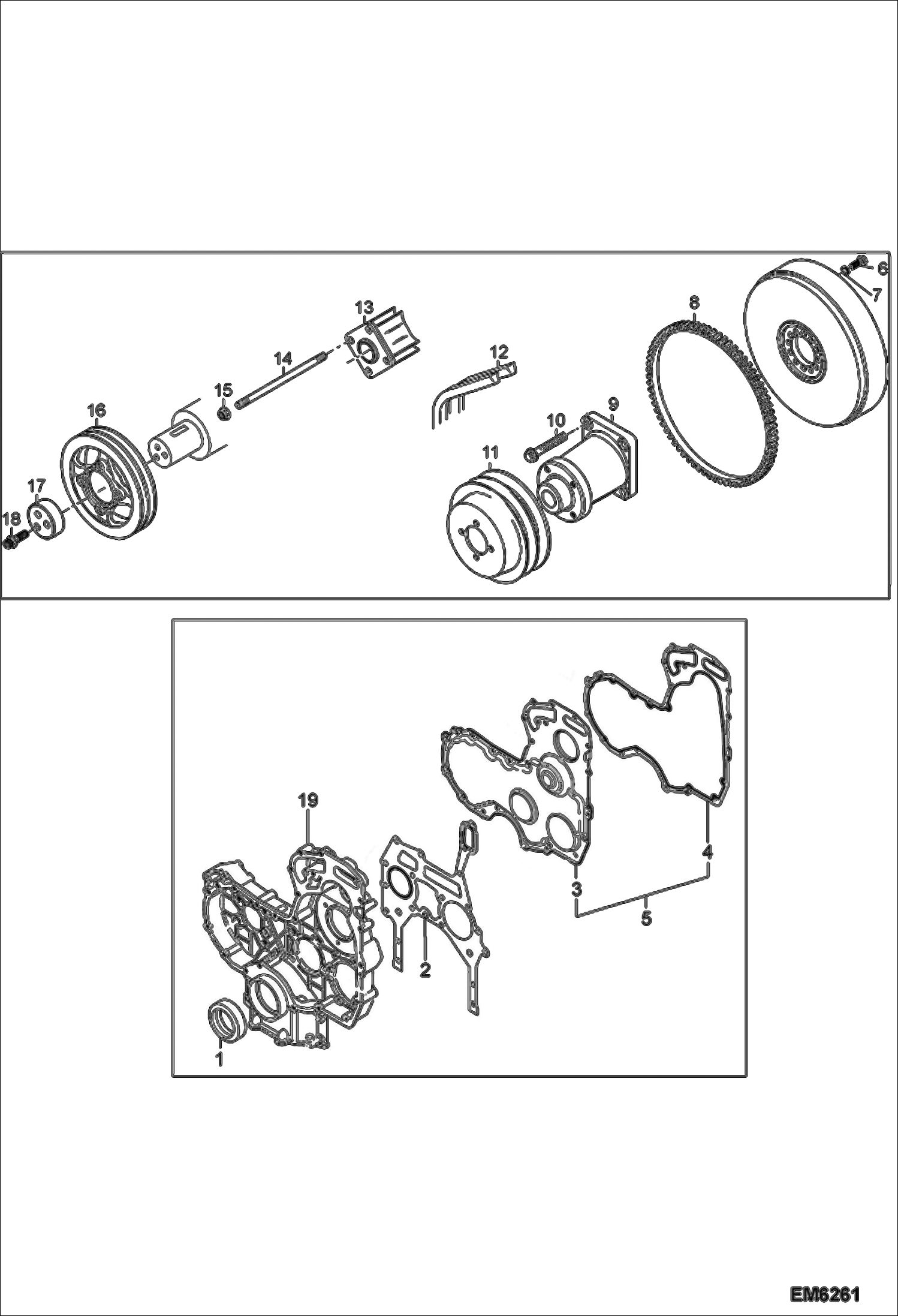 Схема запчастей Bobcat TR45190 - GEARCASE & PULLEYS POWER UNIT