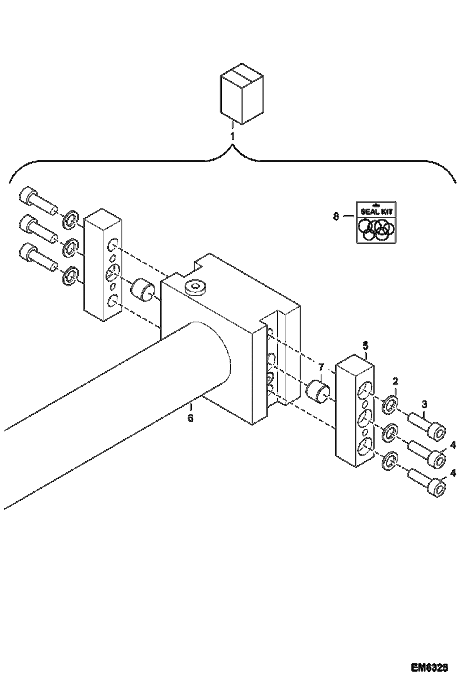 Схема запчастей Bobcat T40140 - TELESCOPE CYLINDER KEY KIT (S/N A8GB11001 & Above) ACCESSORIES & OPTIONS