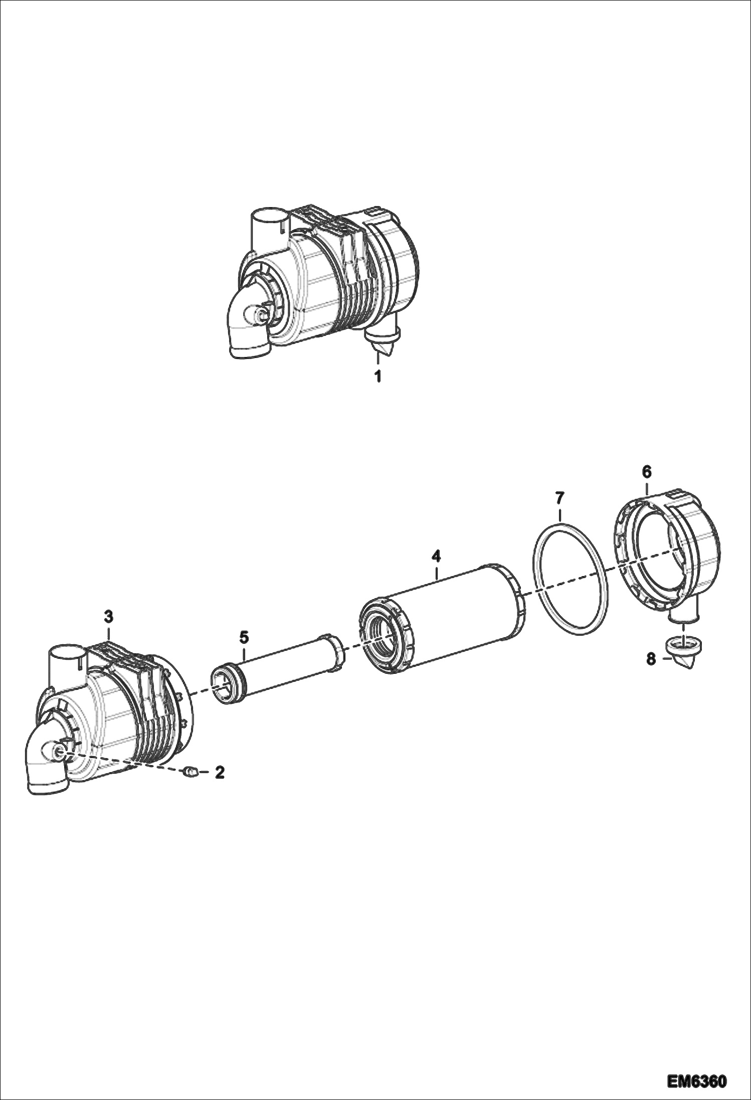 Схема запчастей Bobcat E14 - AIR FILTER POWER UNIT