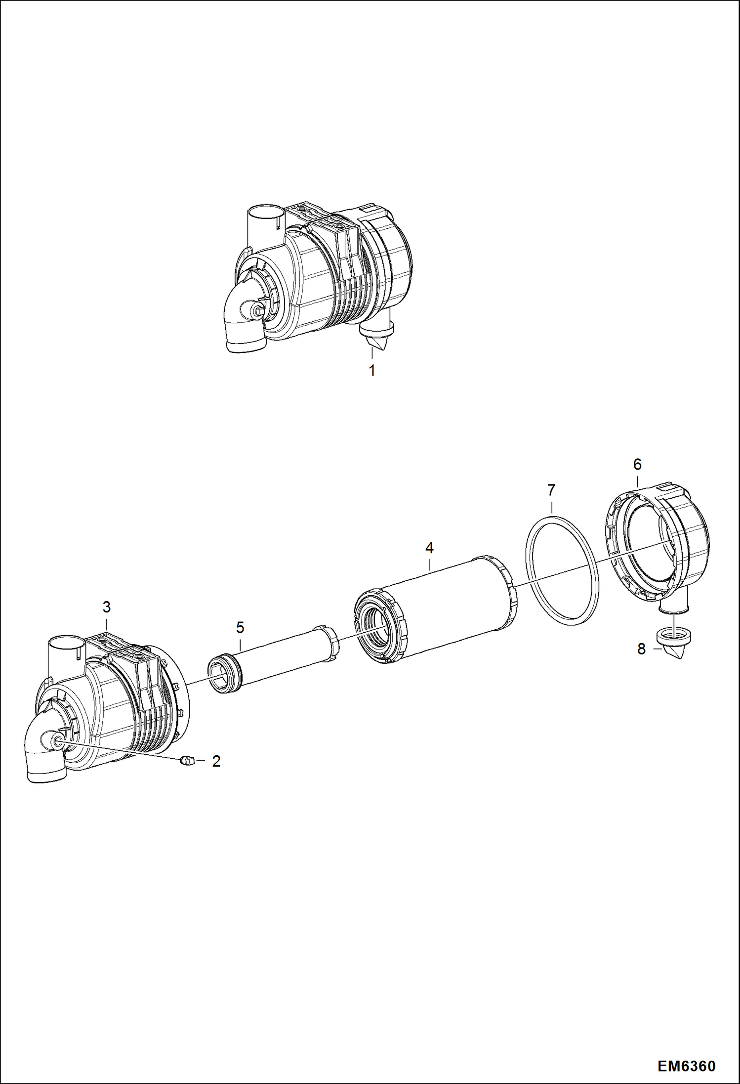 Схема запчастей Bobcat 319 - AIR FILTER POWER UNIT